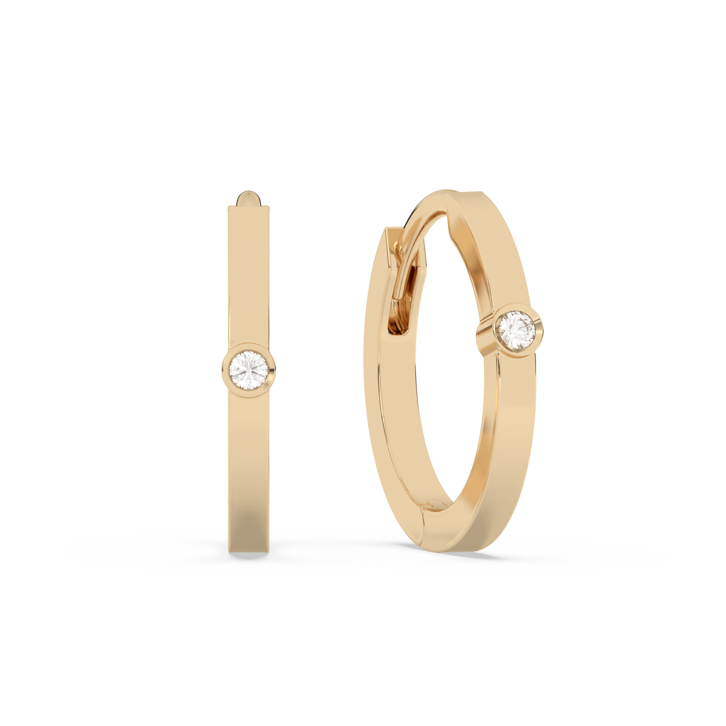 Small Diamond Huggies 14K Gold (0.01 ct.) | Single