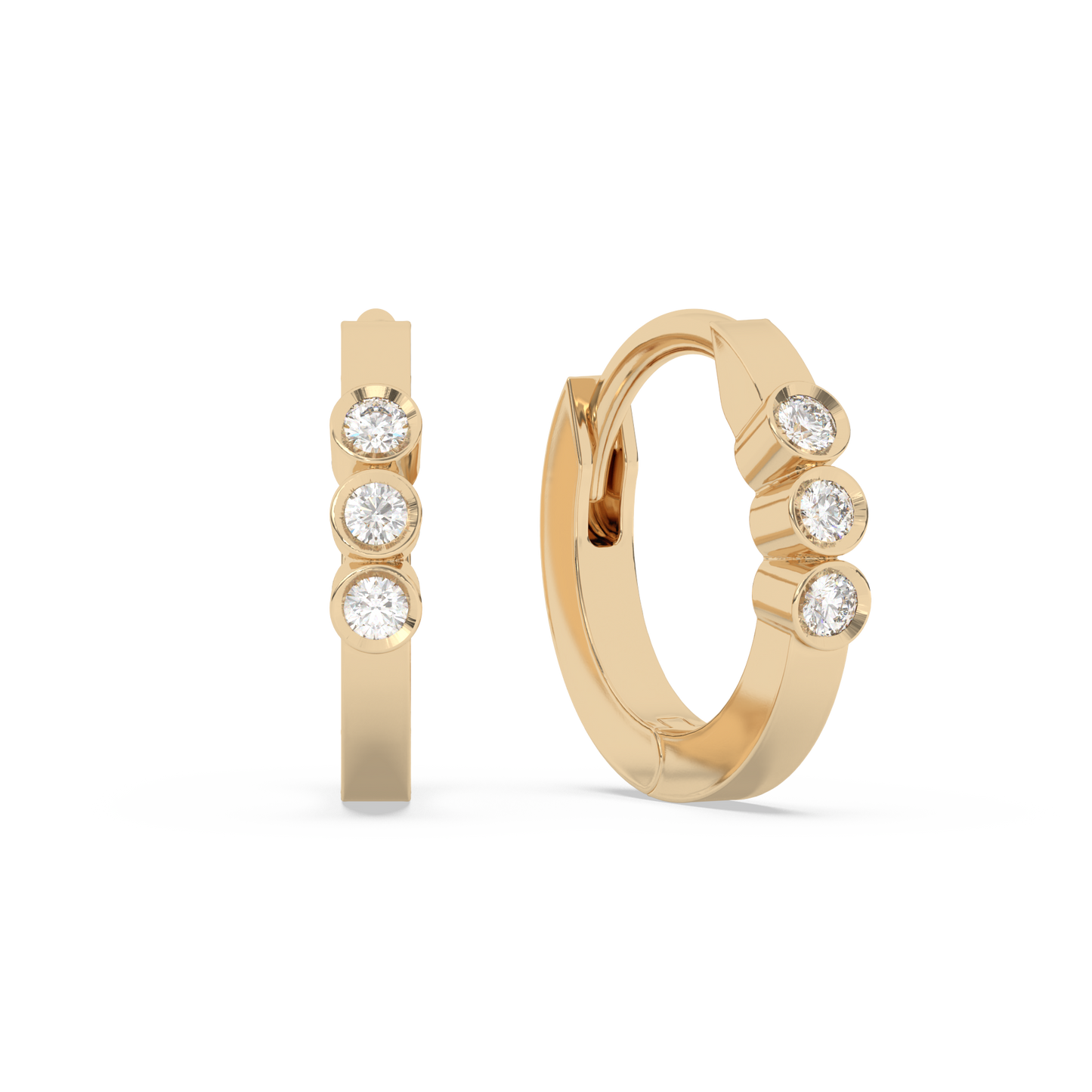 Tiny Diamond Huggies 14K Gold (0.03 ct.) | Single