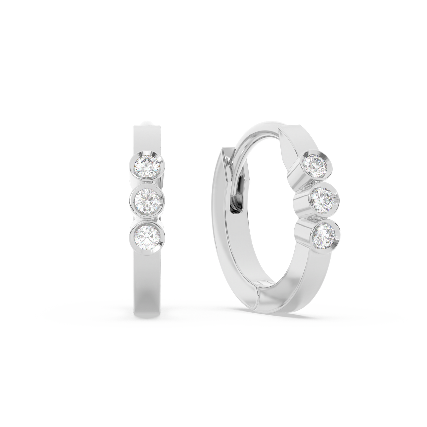 Tiny Diamond Huggies 14K Gold (0.03 ct.) | Single