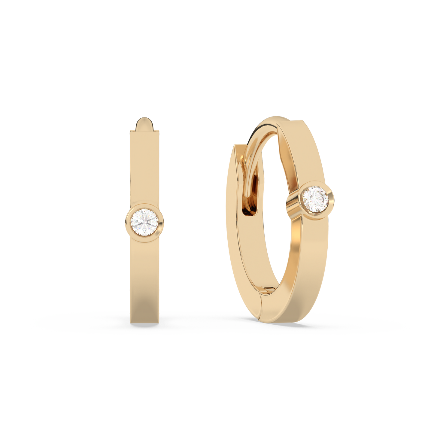 Tiny Diamond Huggies 14K Gold (0.01 ct.) | Single