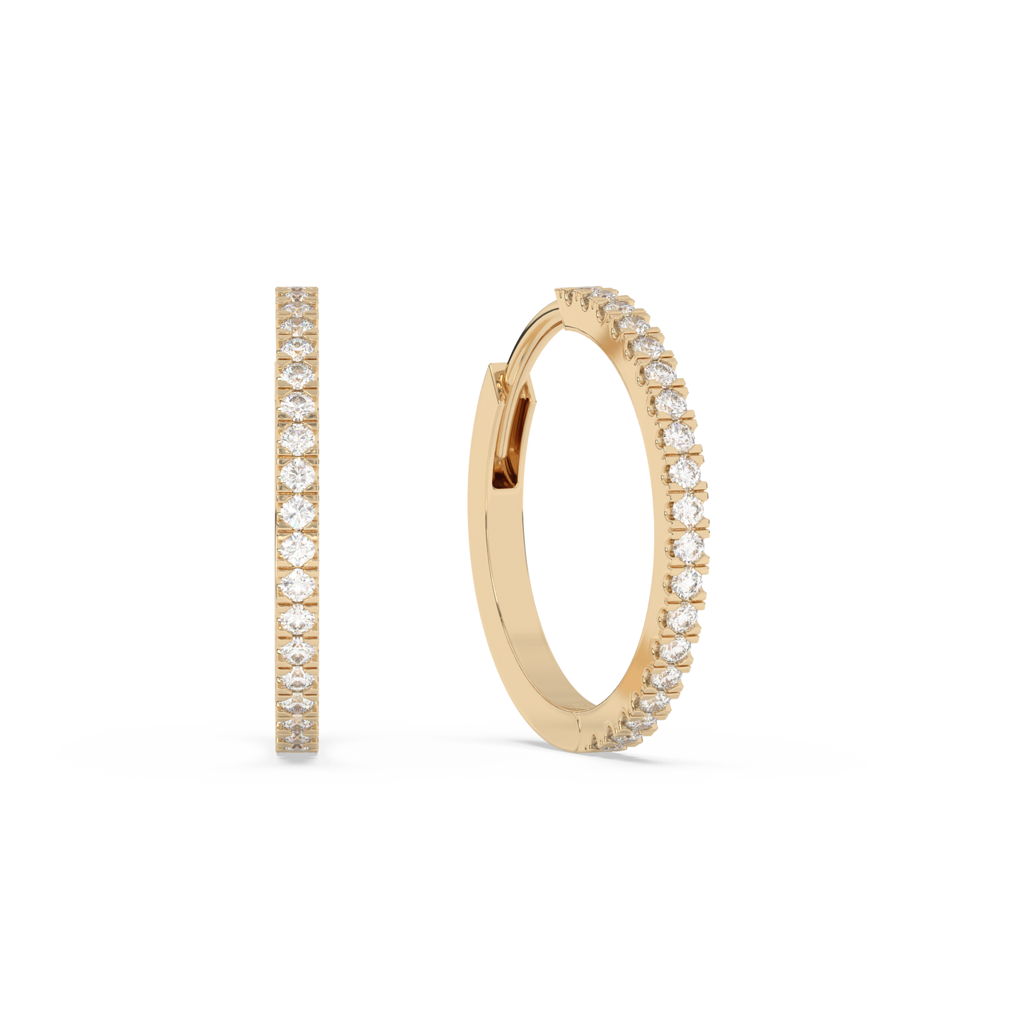 Medium Diamond Huggies 14K Gold (0.09 ct.) | Single