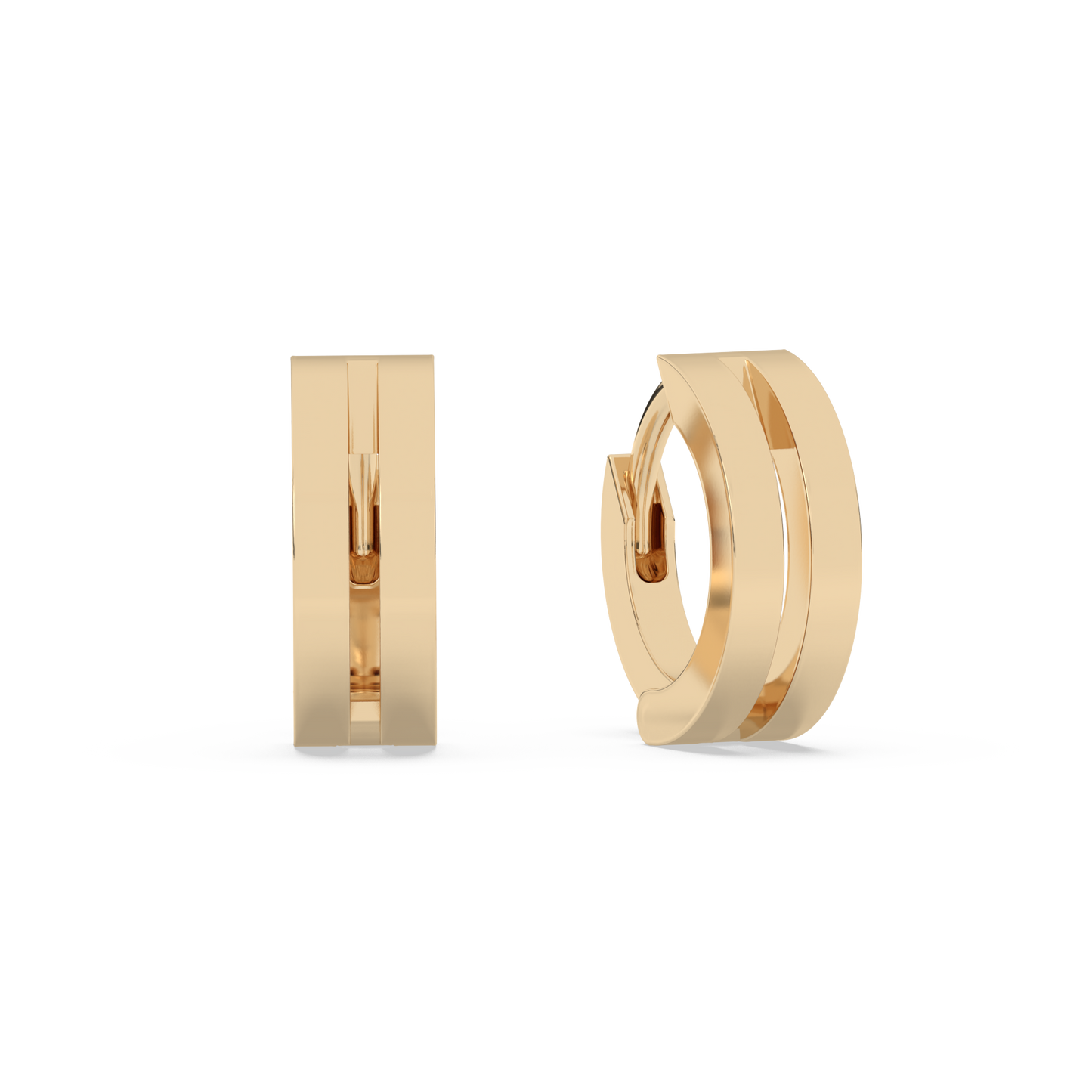 Tiny Double Huggies 14K Gold | Single