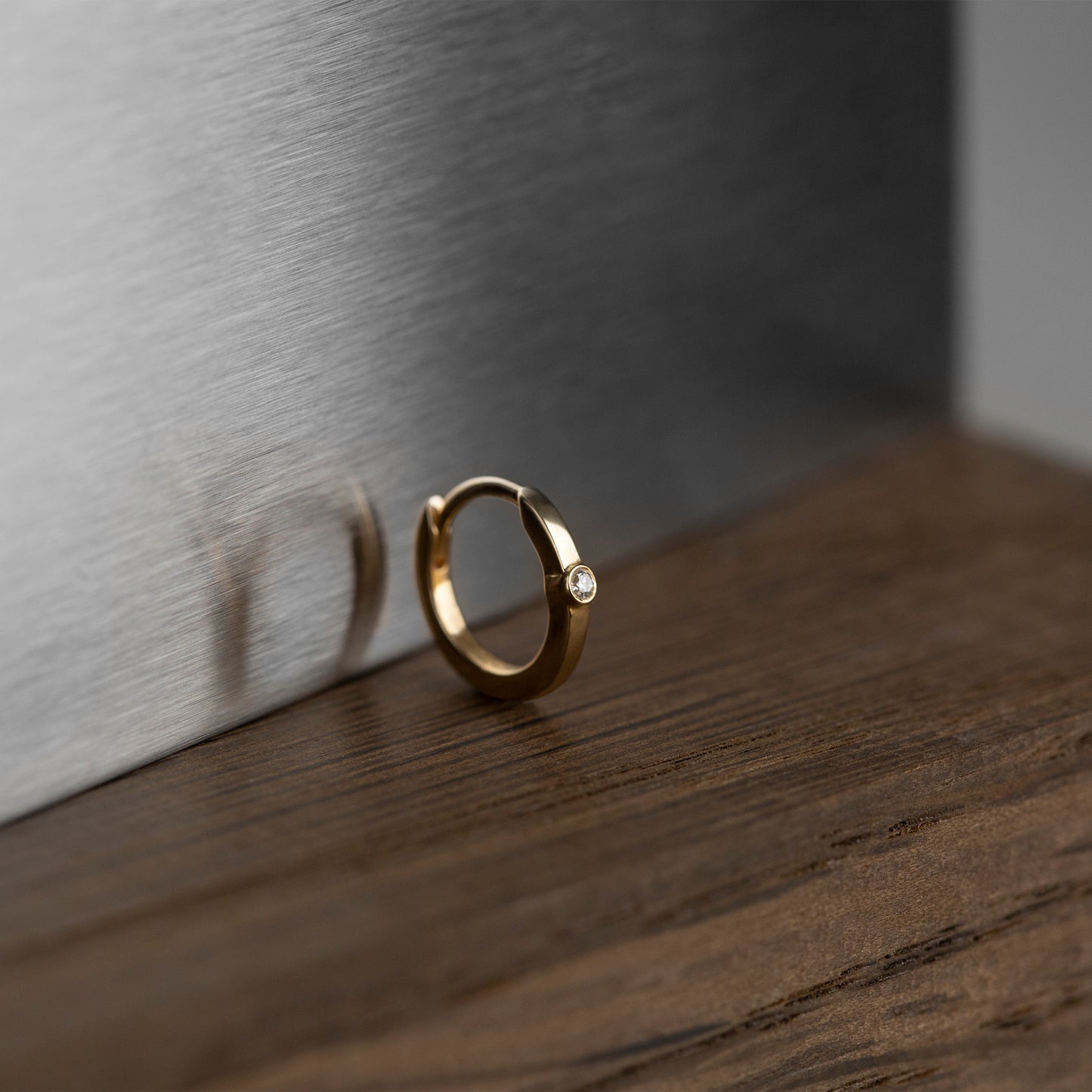 Tiny Diamond Huggies 14K Gold (0.01 ct.) | Single