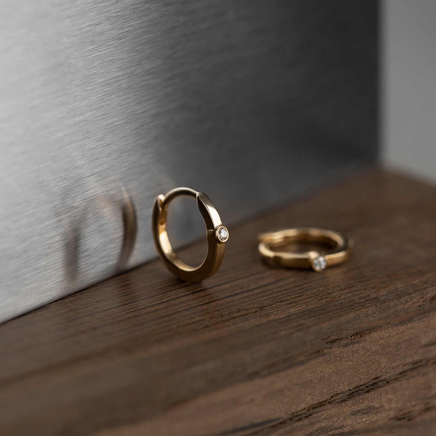 Tiny Diamond Huggies 14K Gold (0.01 ct.) | Single