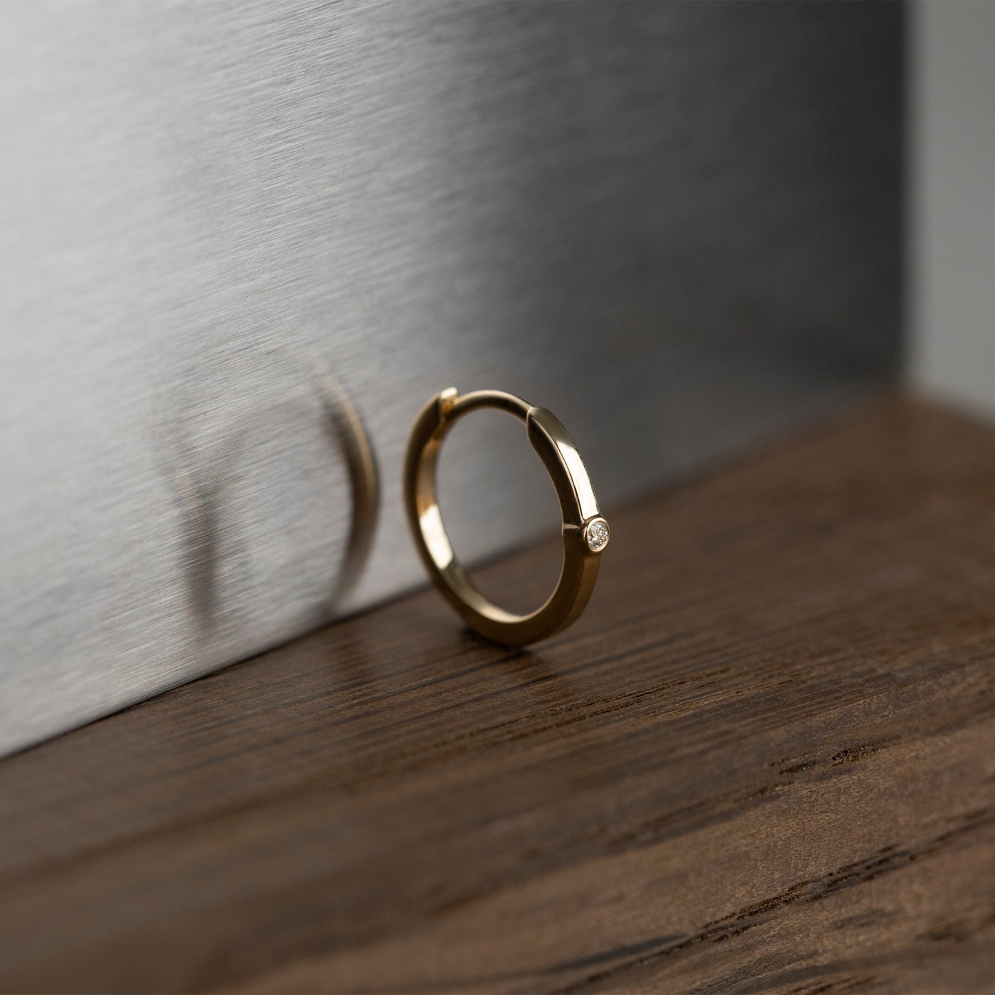 Small Diamond Huggies 14K Gold (0.01 ct.) | Single