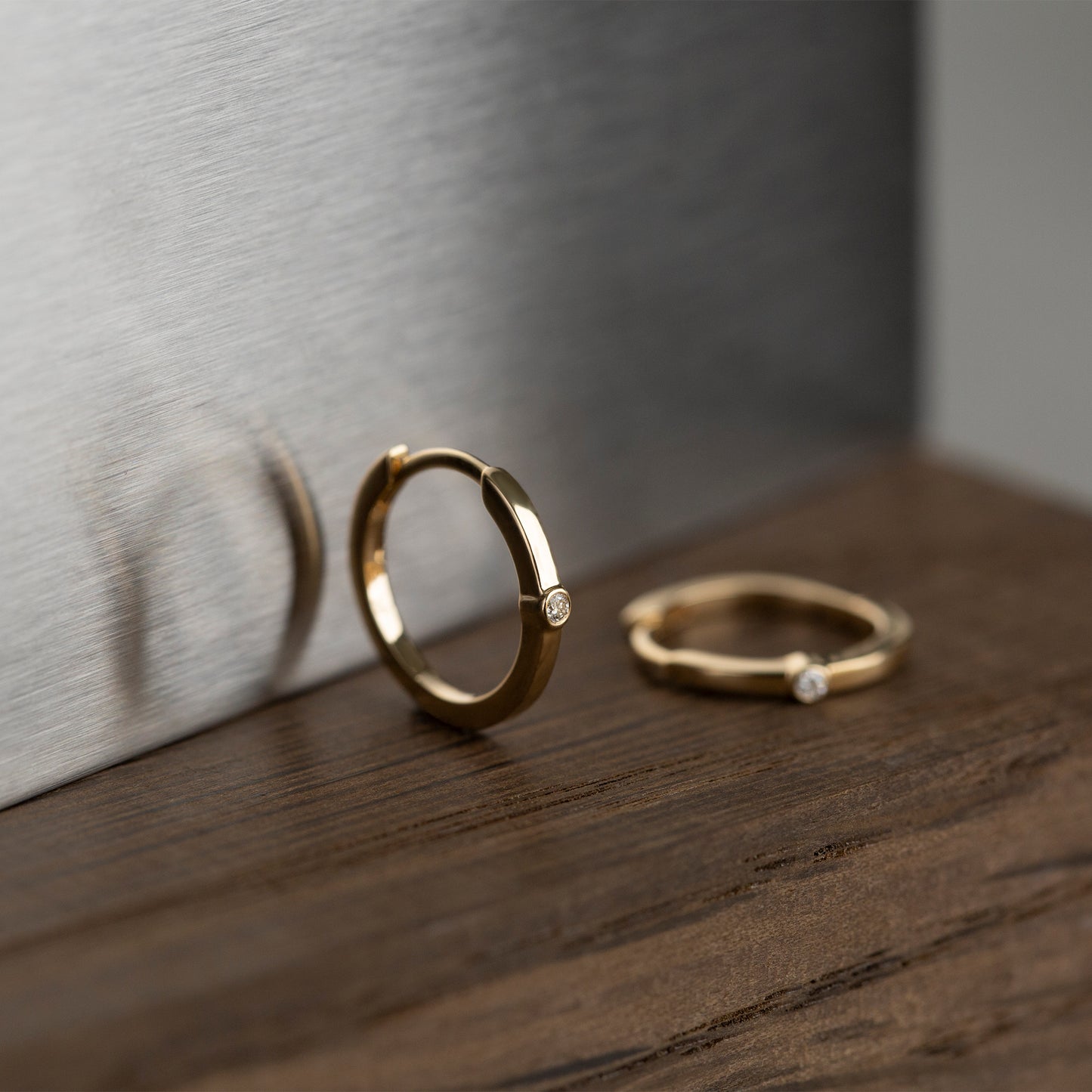 Small Diamond Huggies 14K Gold (0.01 ct.) | Single