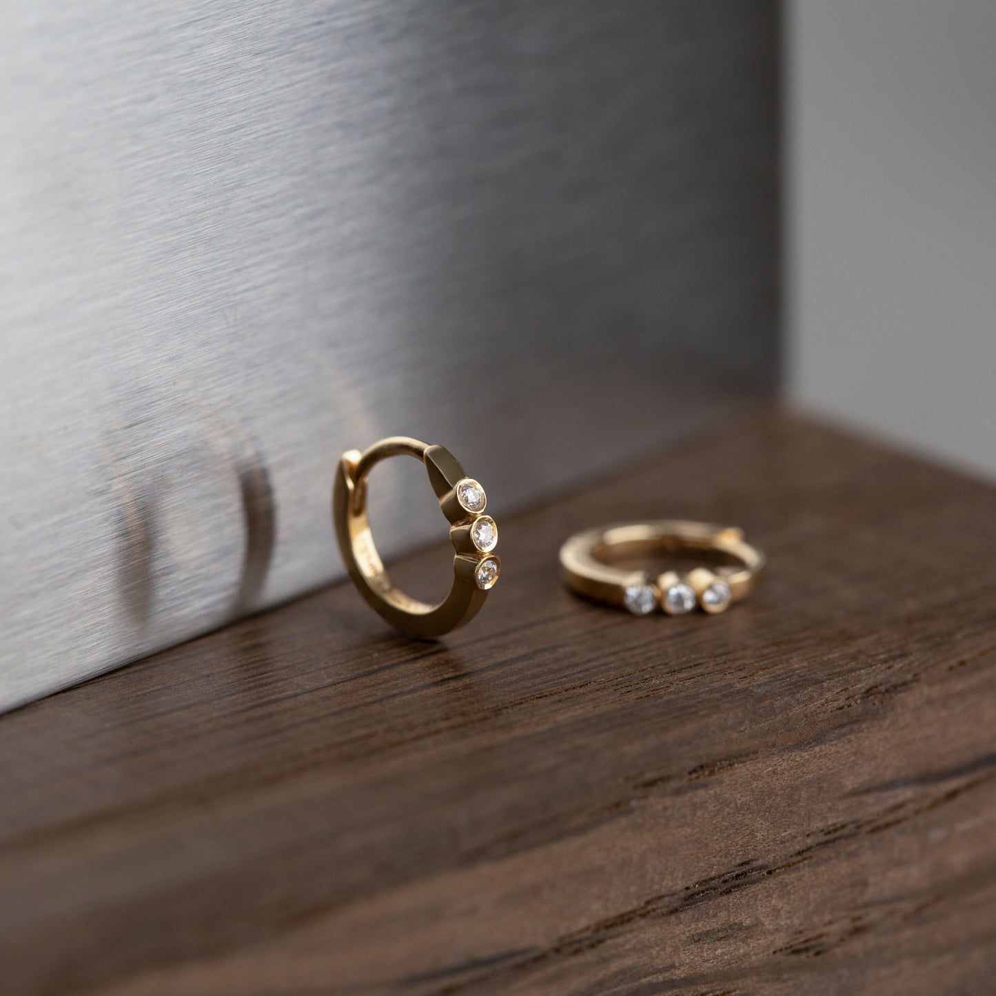 Tiny Diamond Huggies 14K Gold (0.03 ct.) | Single