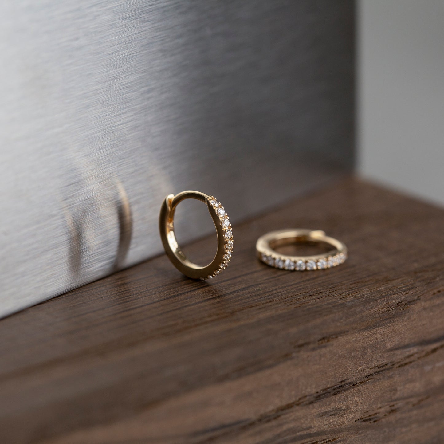 Tiny Diamond Huggies 14K Gold (0.05 ct.) | Single