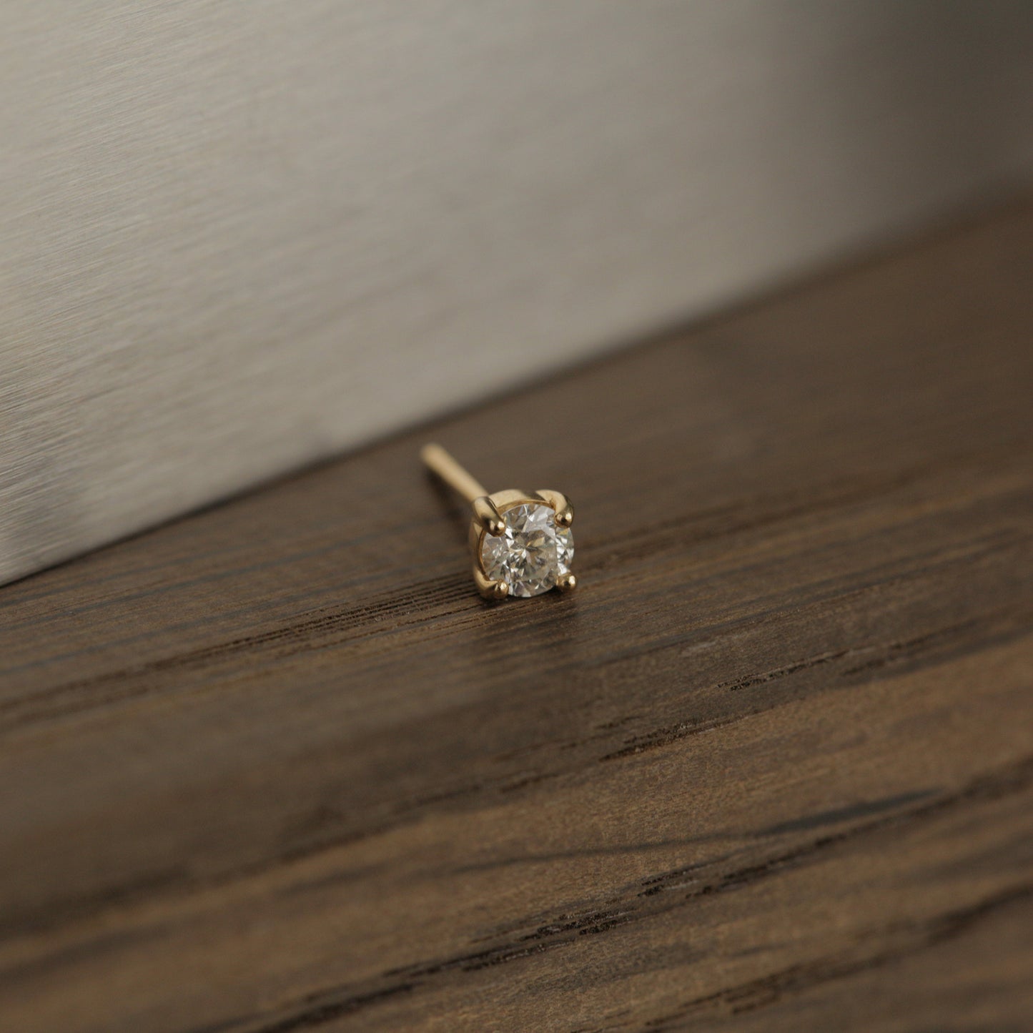 Medium Prong Diamond Stud - 14K Yellow Gold (0.17 ct.) | Single