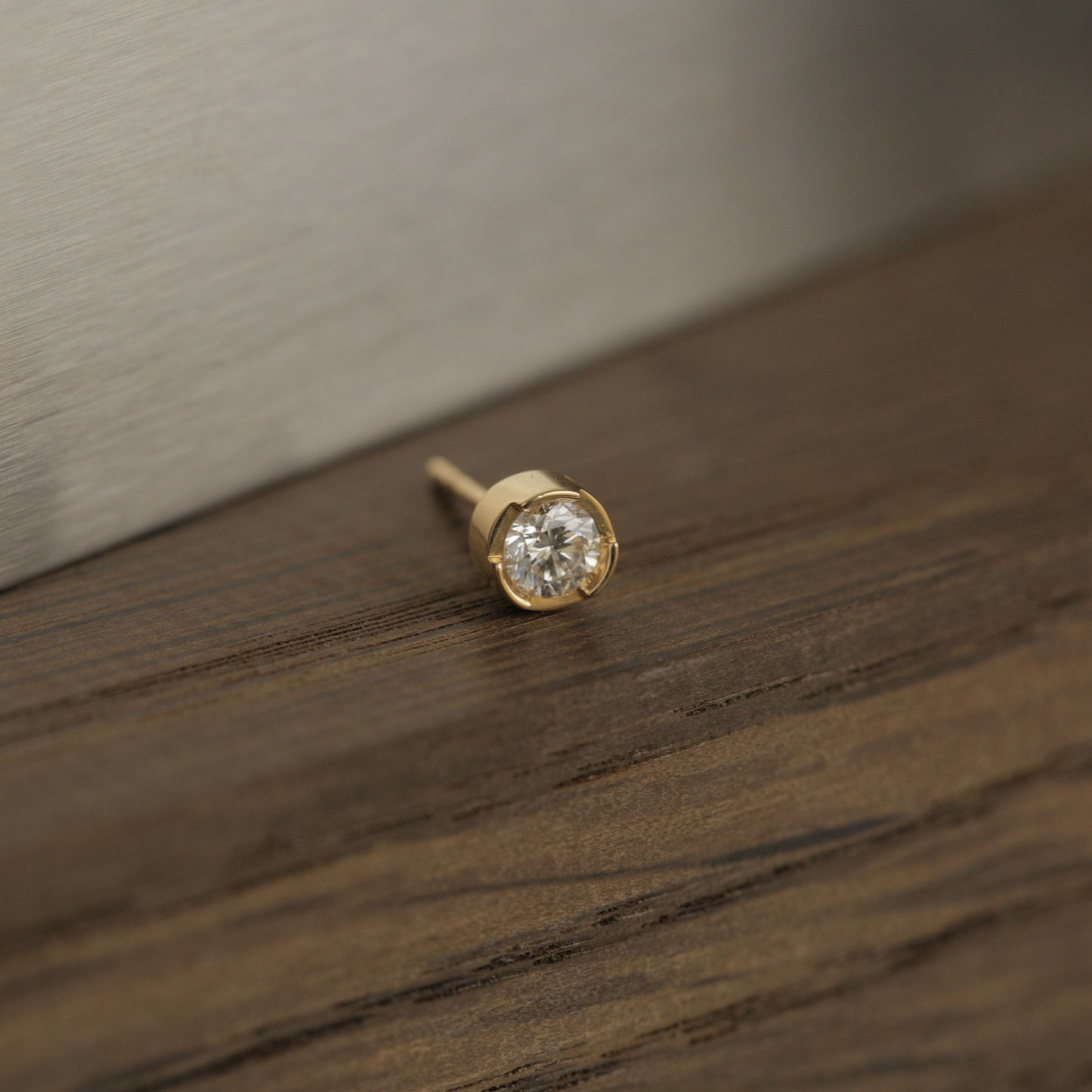 Medium Bezel Diamond Stud 14K Gold (0.34 ct.) | Pair