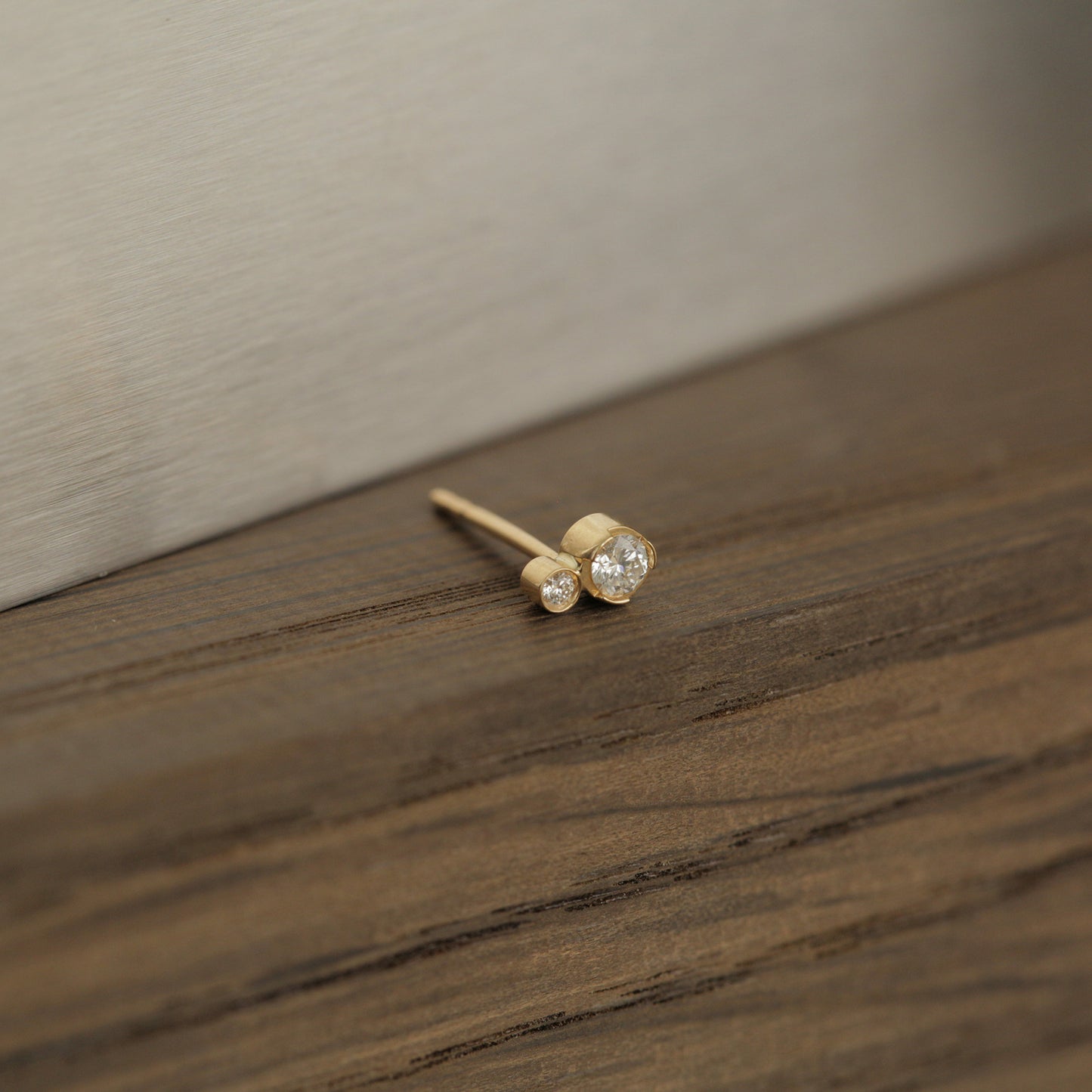 Bezel Diamond Stud 14K Gold (0.07 ct.) | Single