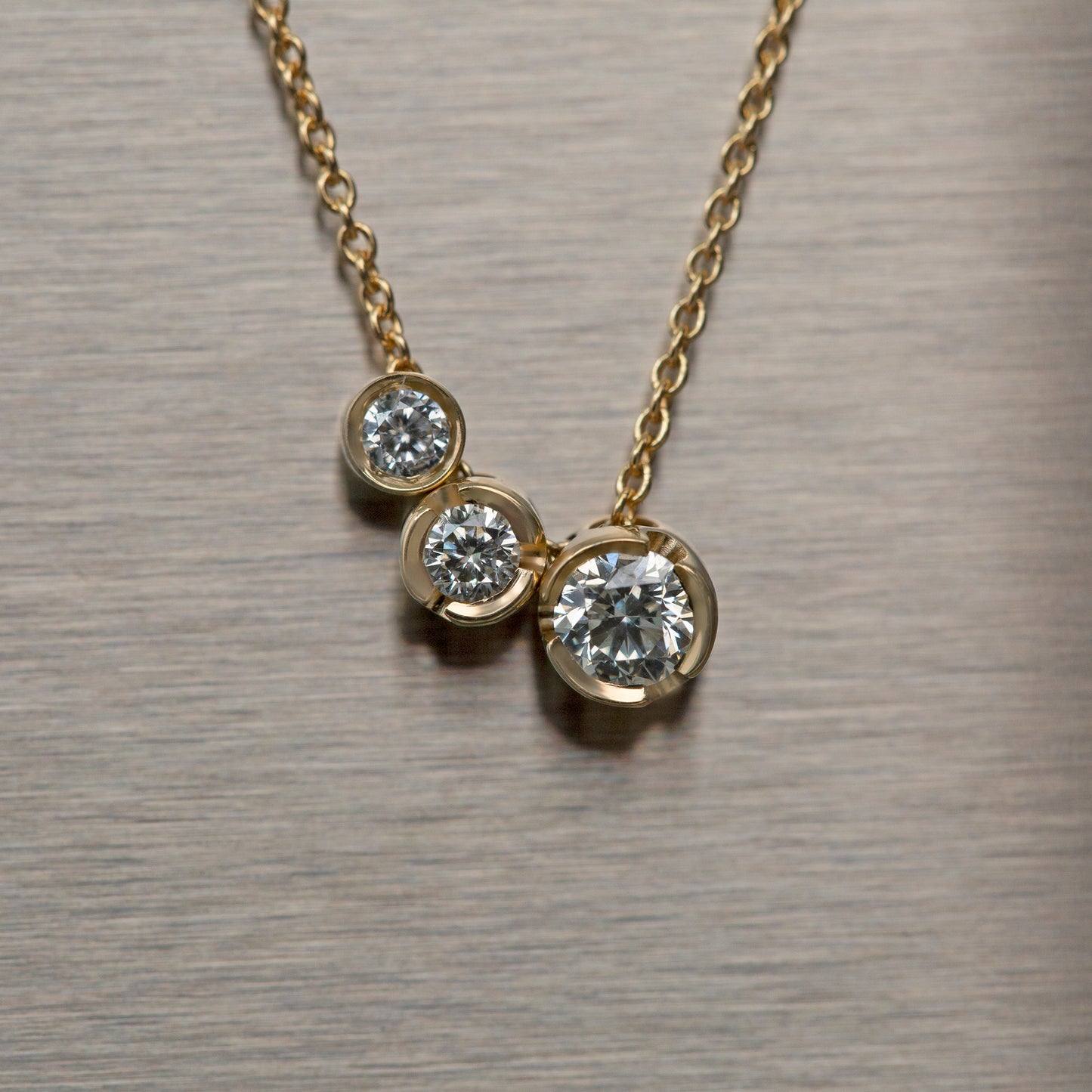 Bezel Diamond Necklace 14K Gold (0.26 ct.)