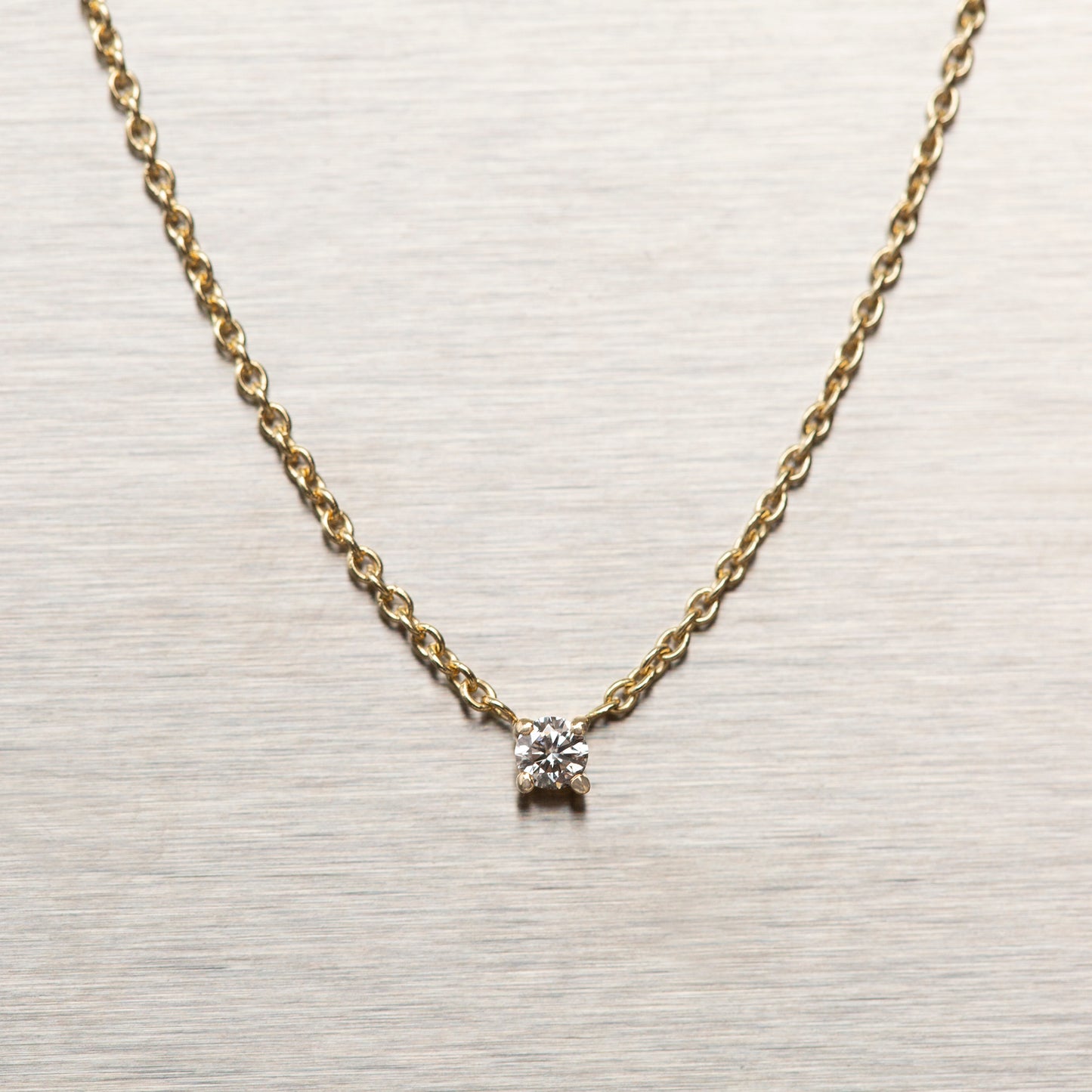 Tiny Prong Diamond Necklace 14K Gold (0.03 ct.)