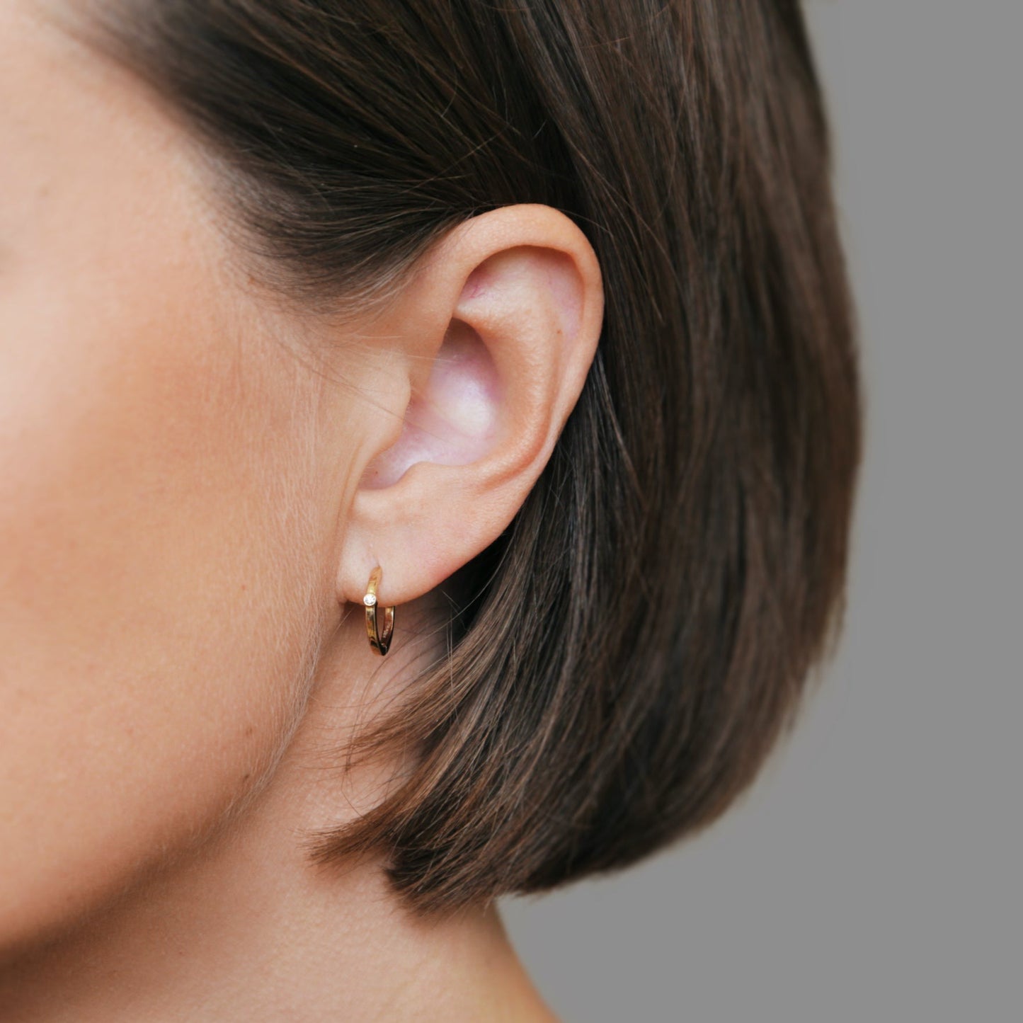 Small Diamond Huggies 14K Gold (0.01 ct.) | Single