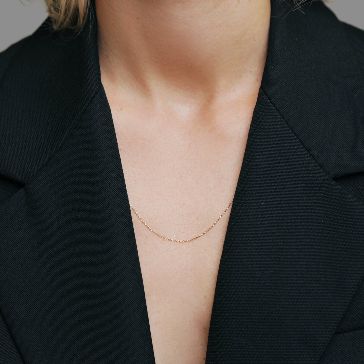 Slim Cable Necklace 14K Gold