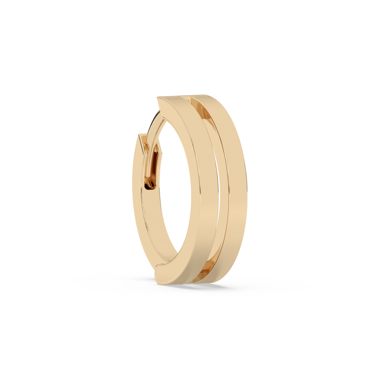 Small Double Huggies 14K Gold | Single