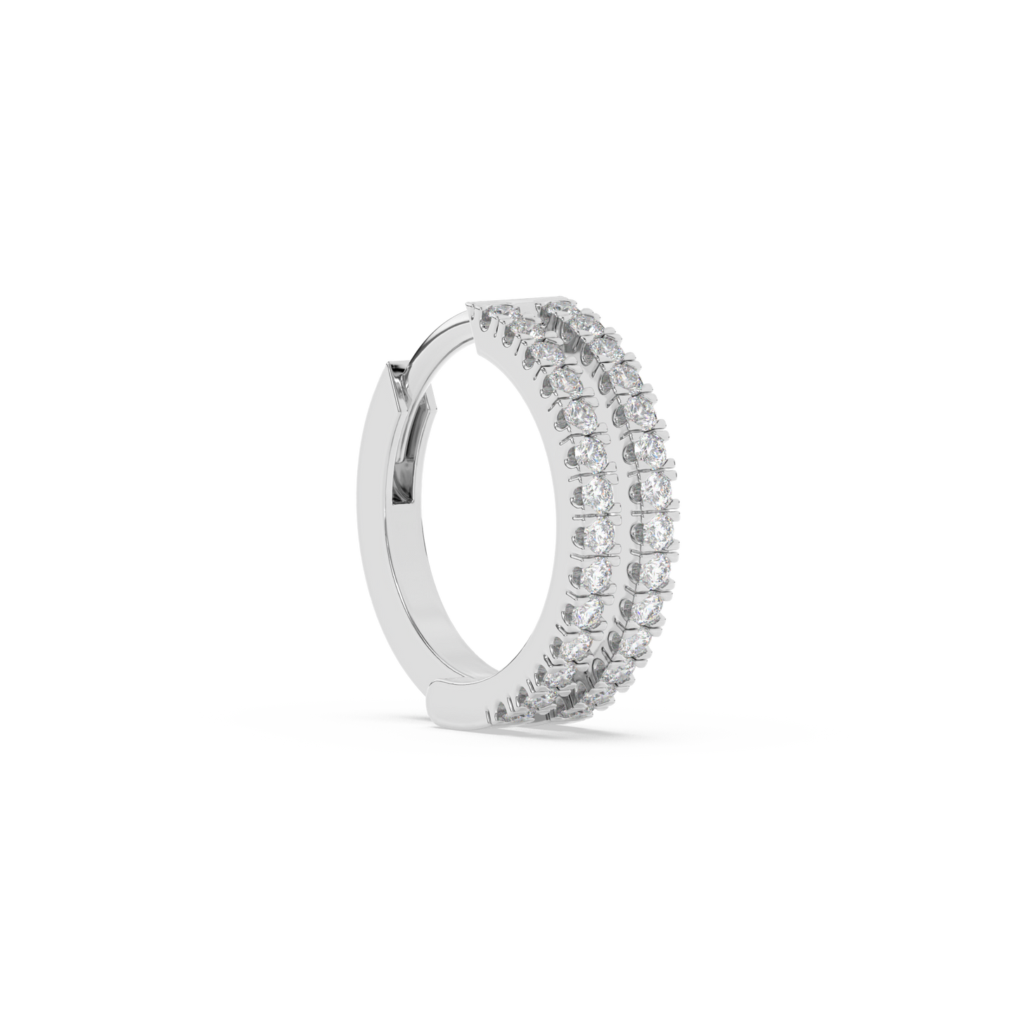 Small Double Diamond Huggies 14K Gold (0.14 ct.) | Single