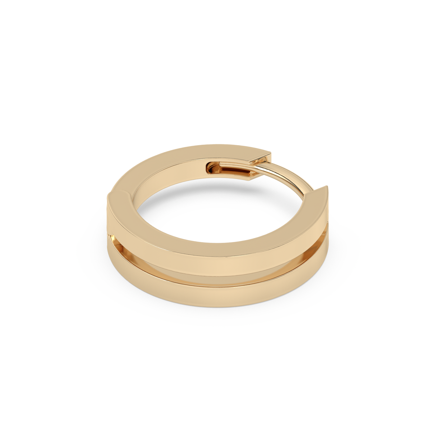 Small Double Huggies - 14K Yellow Gold | Single