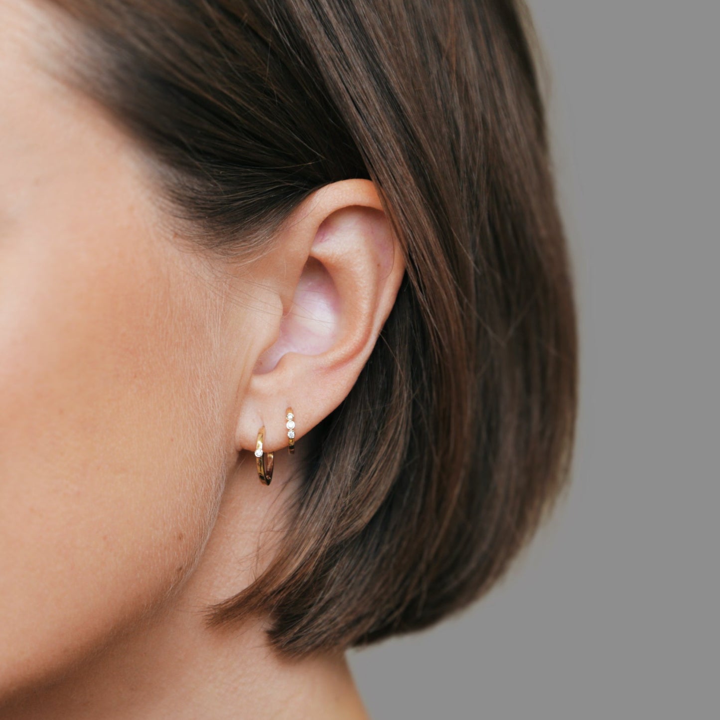 Small Diamond Huggies 14K Gold (0.01 ct.) | Single