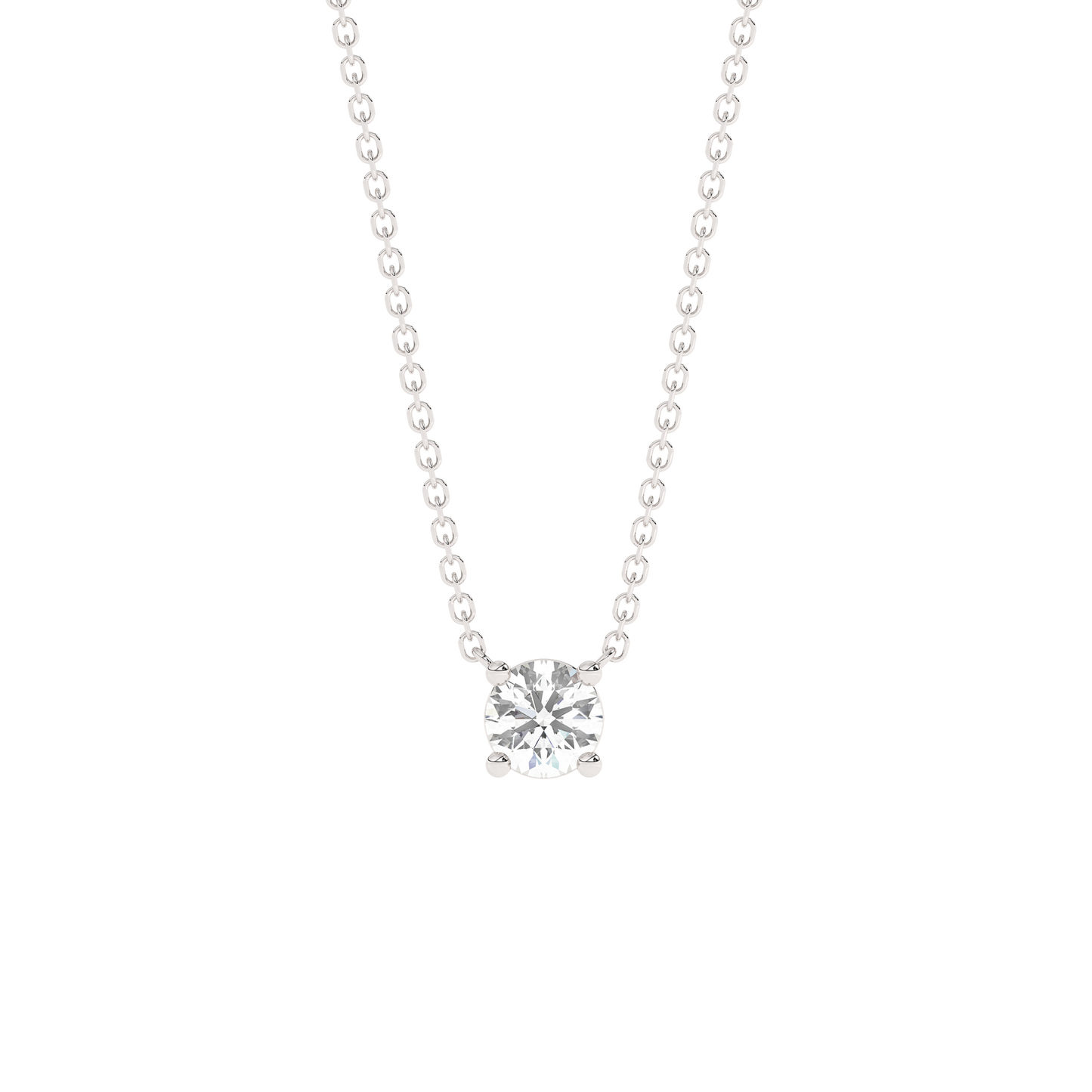 Large Prong Diamond Necklace 14K Gold (0.17 ct.)