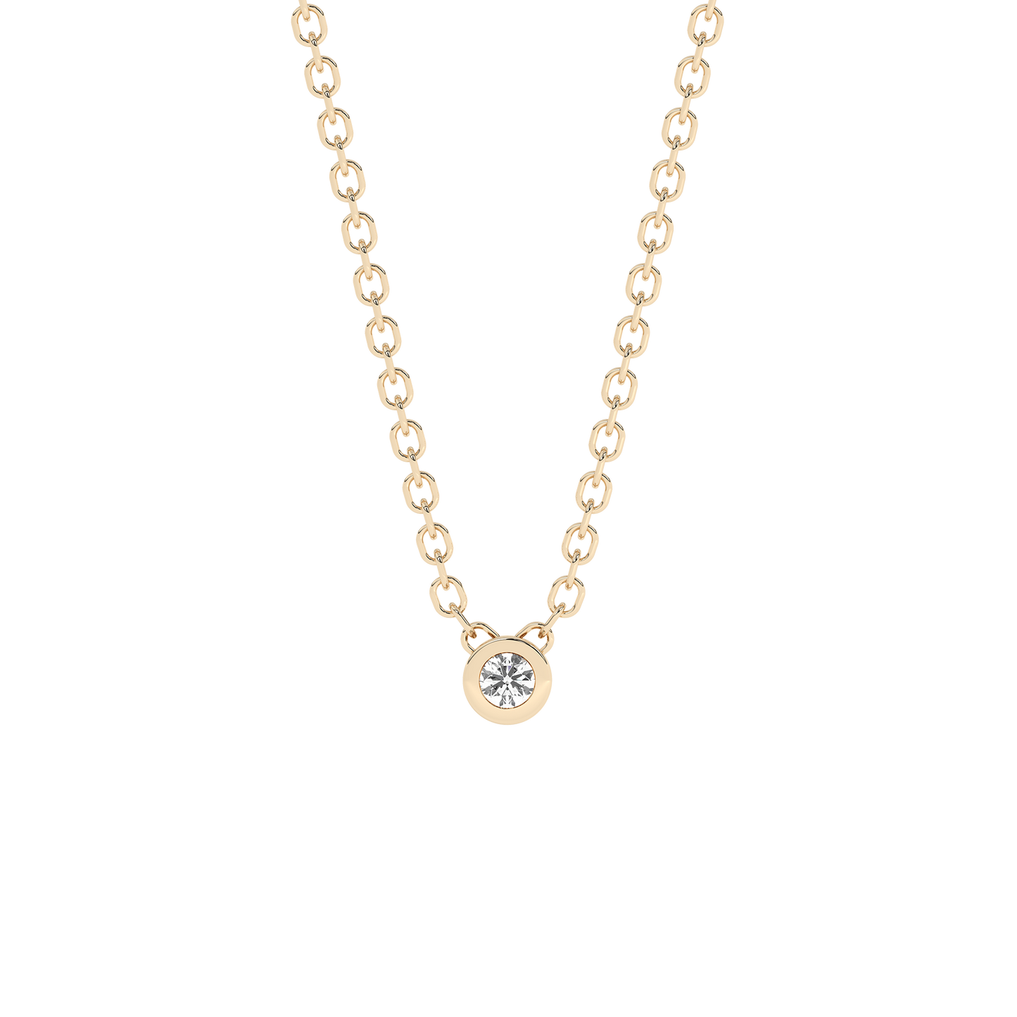 Tiny Bezel Diamond Necklace 14K Gold (0.03 ct.)