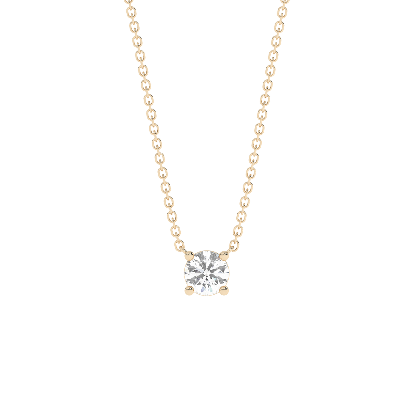 Large Prong Diamond Necklace 14K Gold (0.17 ct.)