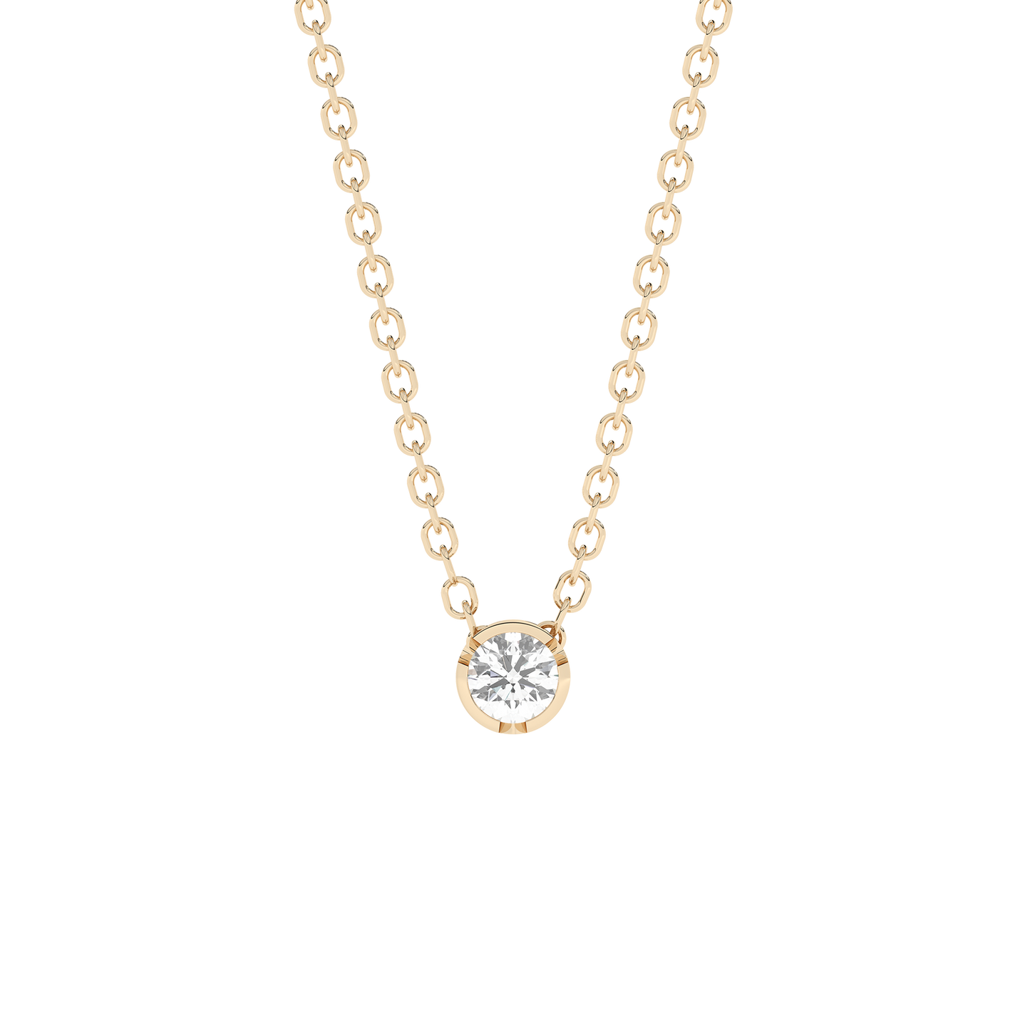 Medium Bezel Diamond Necklace 14K Gold (0.10 ct.)