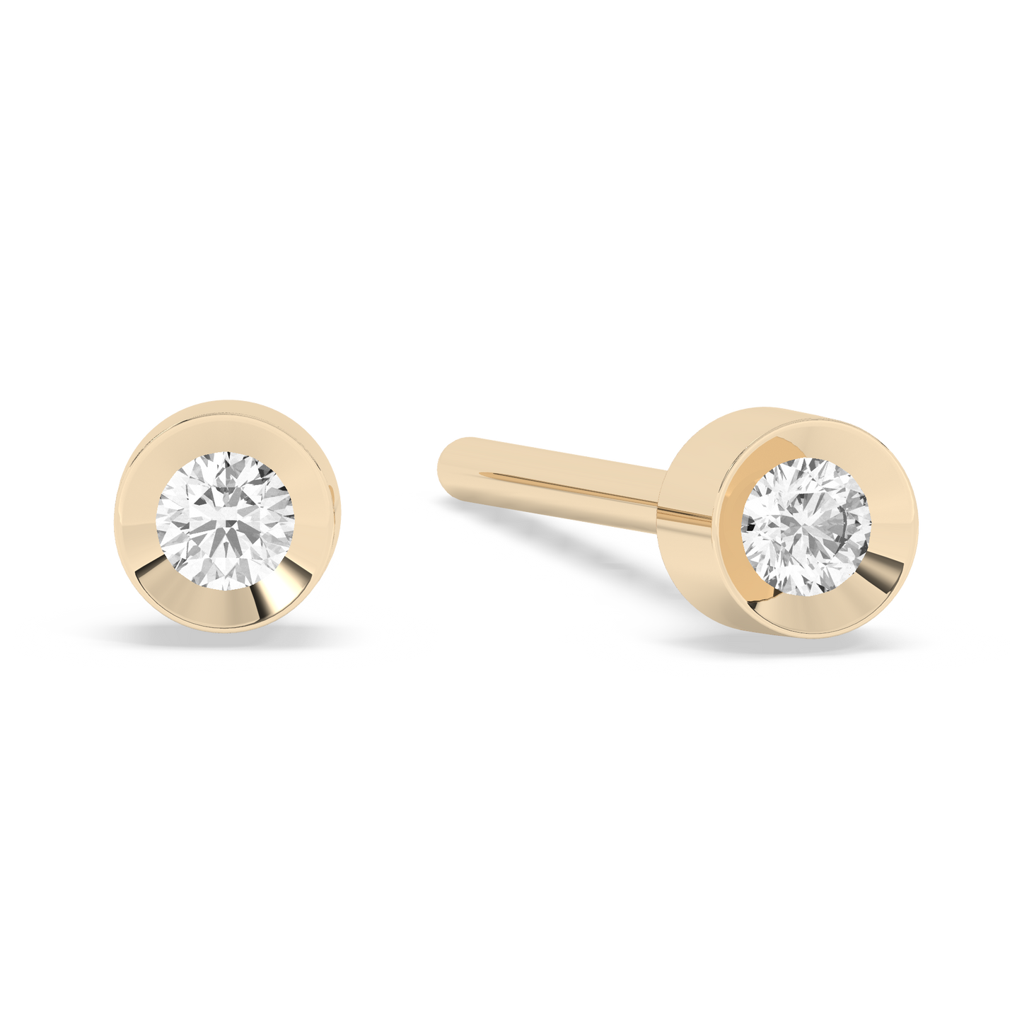 Tiny Bezel Diamond Stud 14K Gold (0.015 ct.) | Single