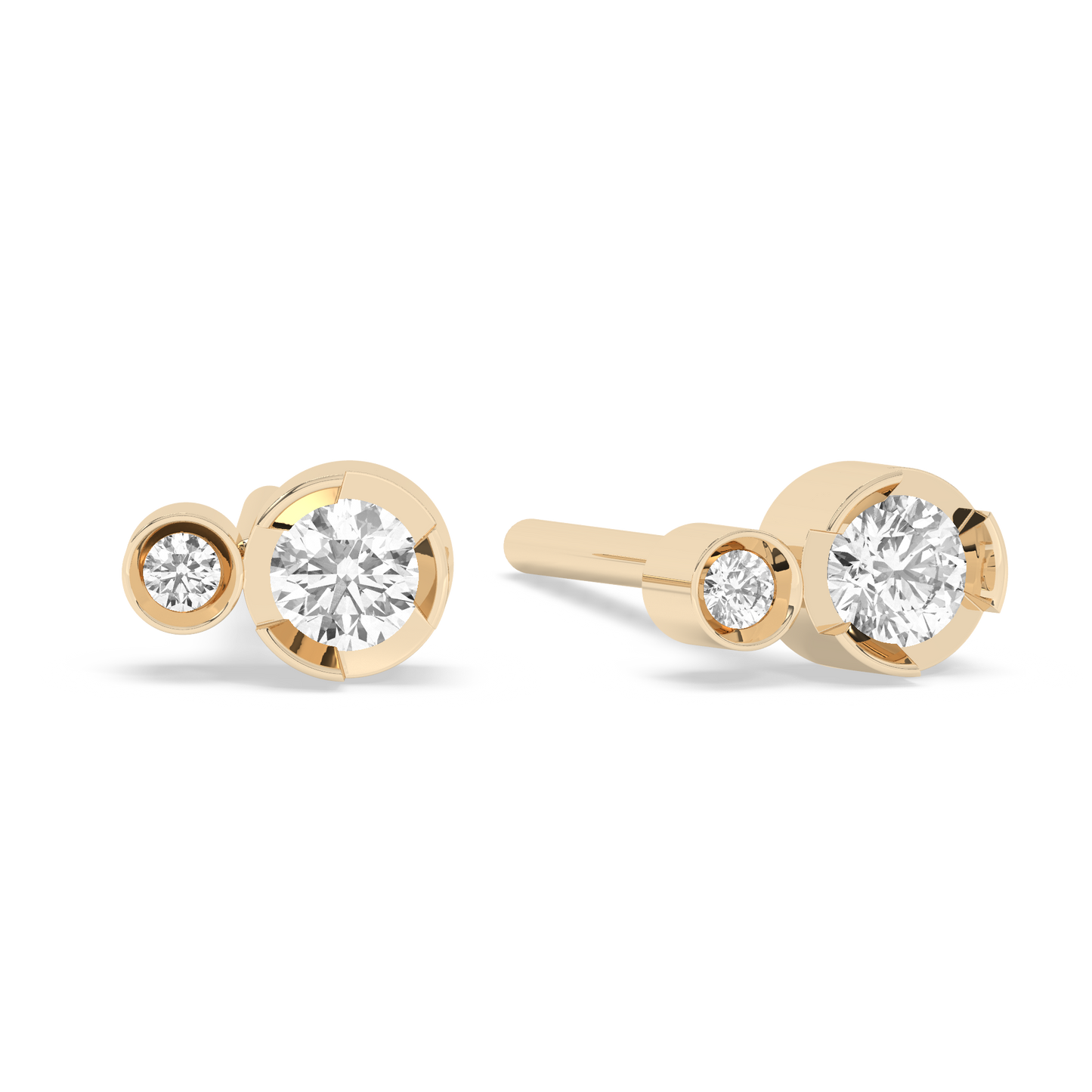 Bezel Diamond Stud 14K Gold (0.07 ct.) | Single