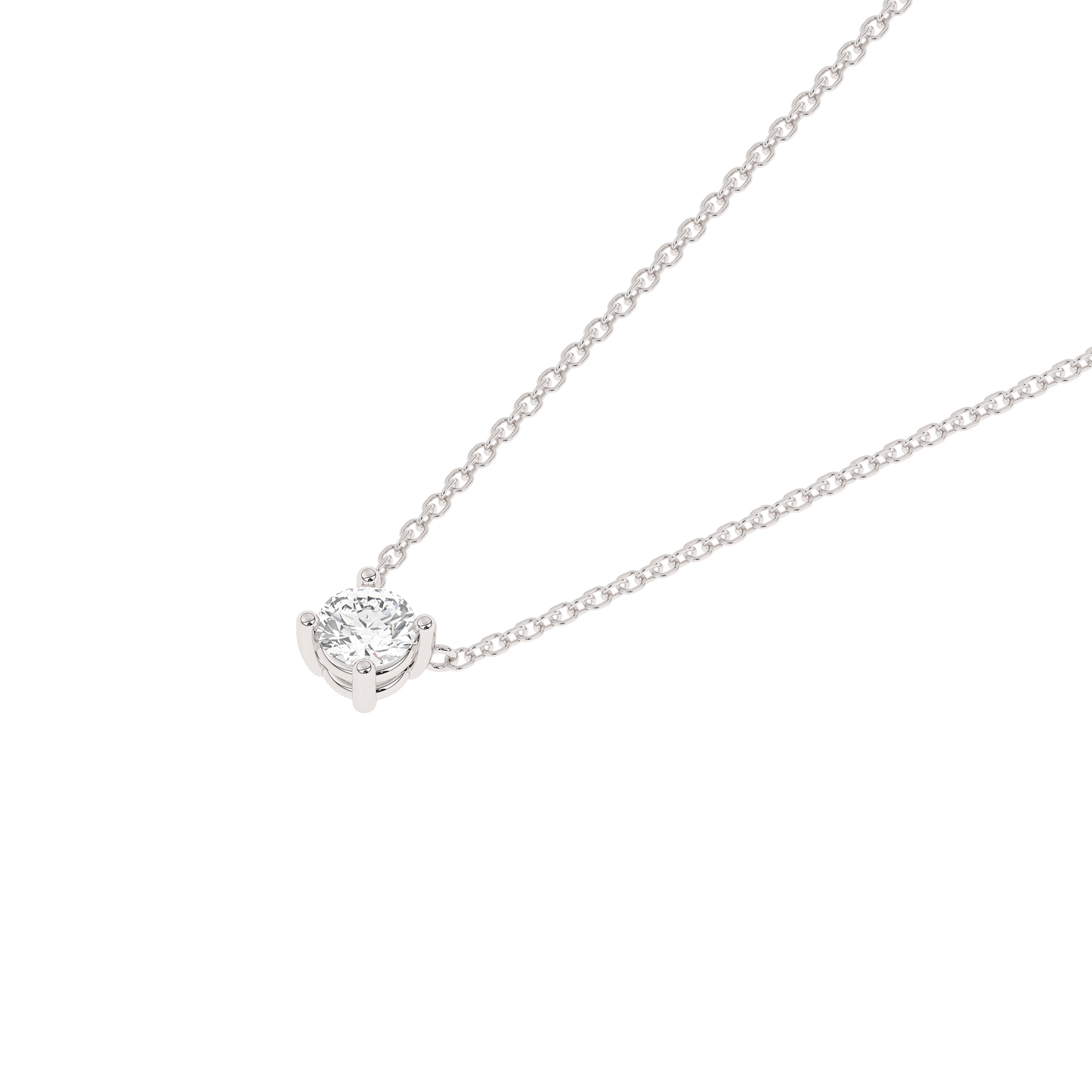 Medium Prong Diamond Necklace 14K Gold (0.10 ct.)