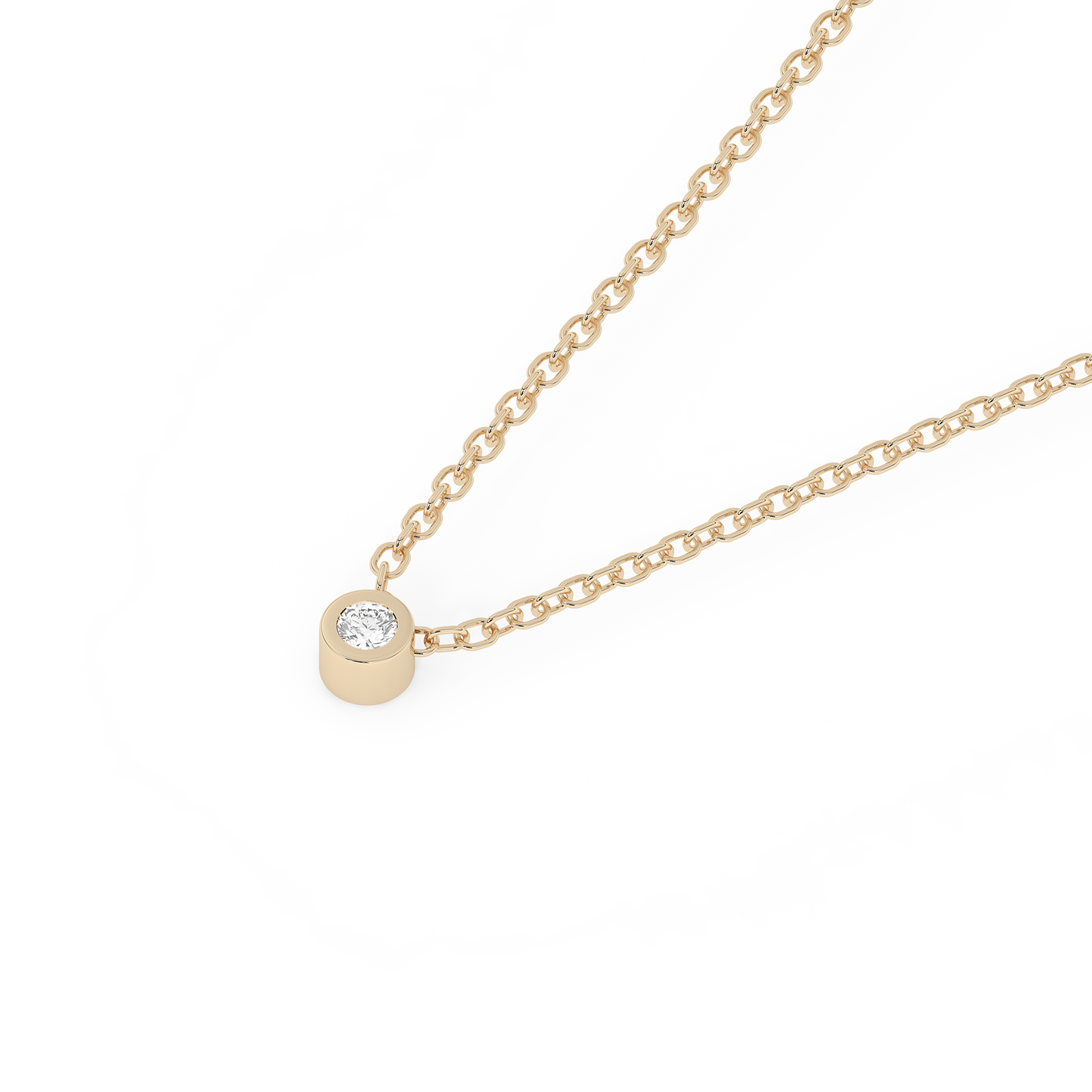 Tiny Bezel Diamond Necklace 14K Gold (0.03 ct.)