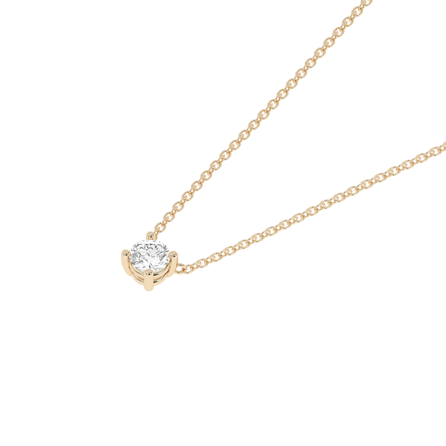 Medium Prong Diamond Necklace 14K Gold (0.10 ct.)