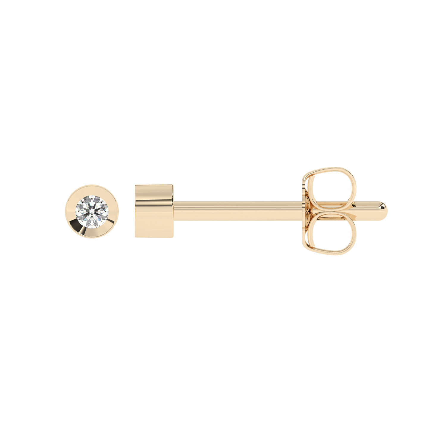 Tiny Bezel Diamond Stud 14K Gold (0.03 ct.) | Pair