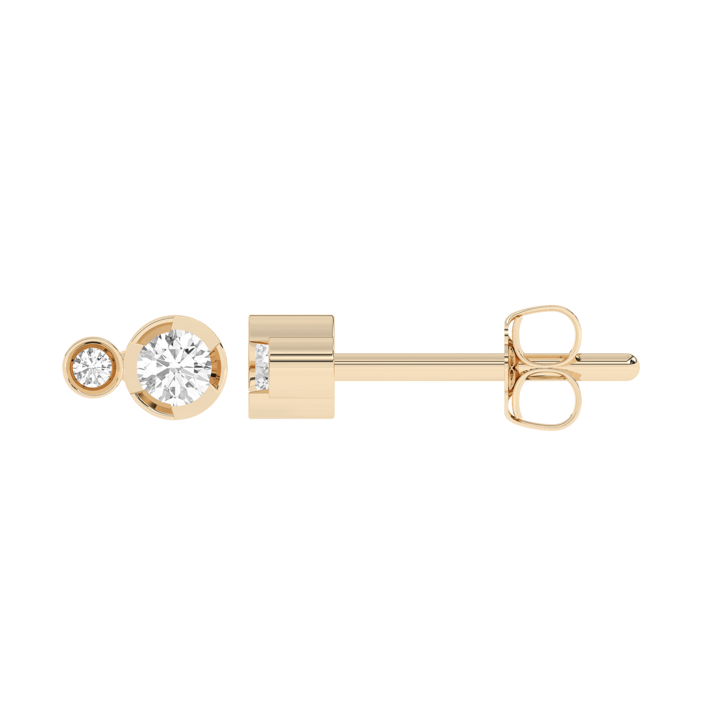 Bezel Diamond Stud 14K Gold (0.14 ct.) | Pair