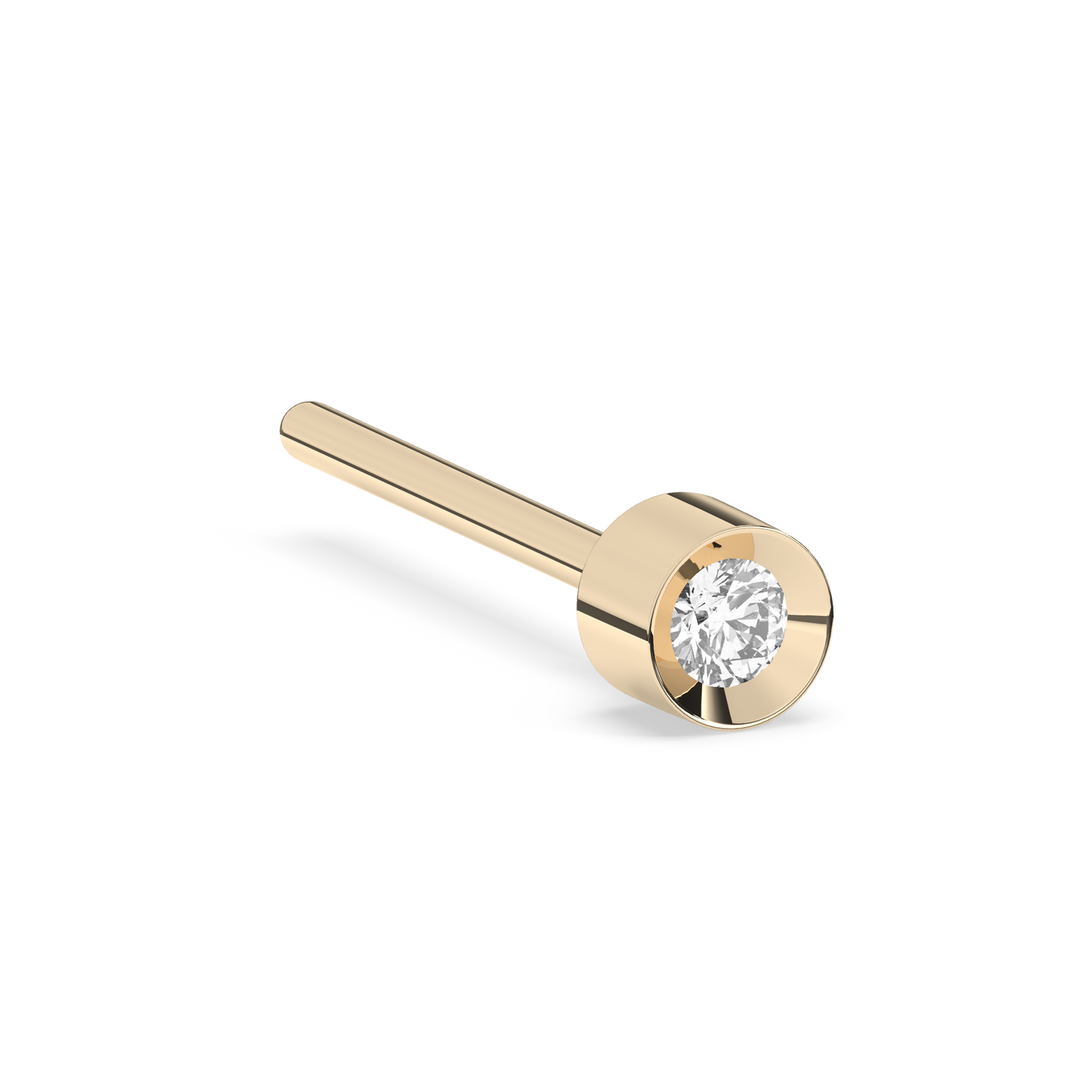 Tiny Bezel Diamond Stud 14K Gold (0.015 ct.) | Single
