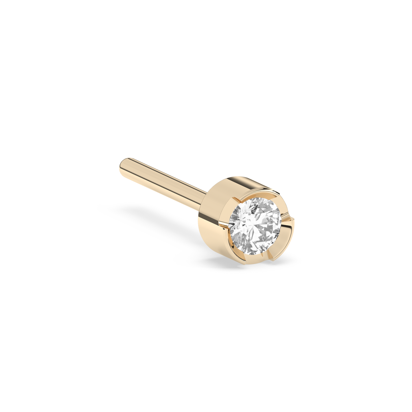 Small Bezel Diamond Stud 14K Gold (0.06 ct.) | Single