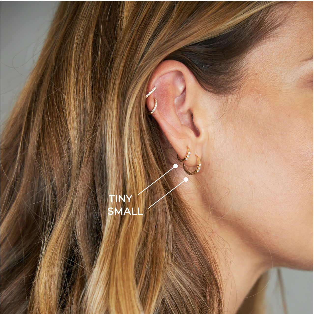 Tiny Diamond Huggies 14K Gold (0.03 ct.) | Single