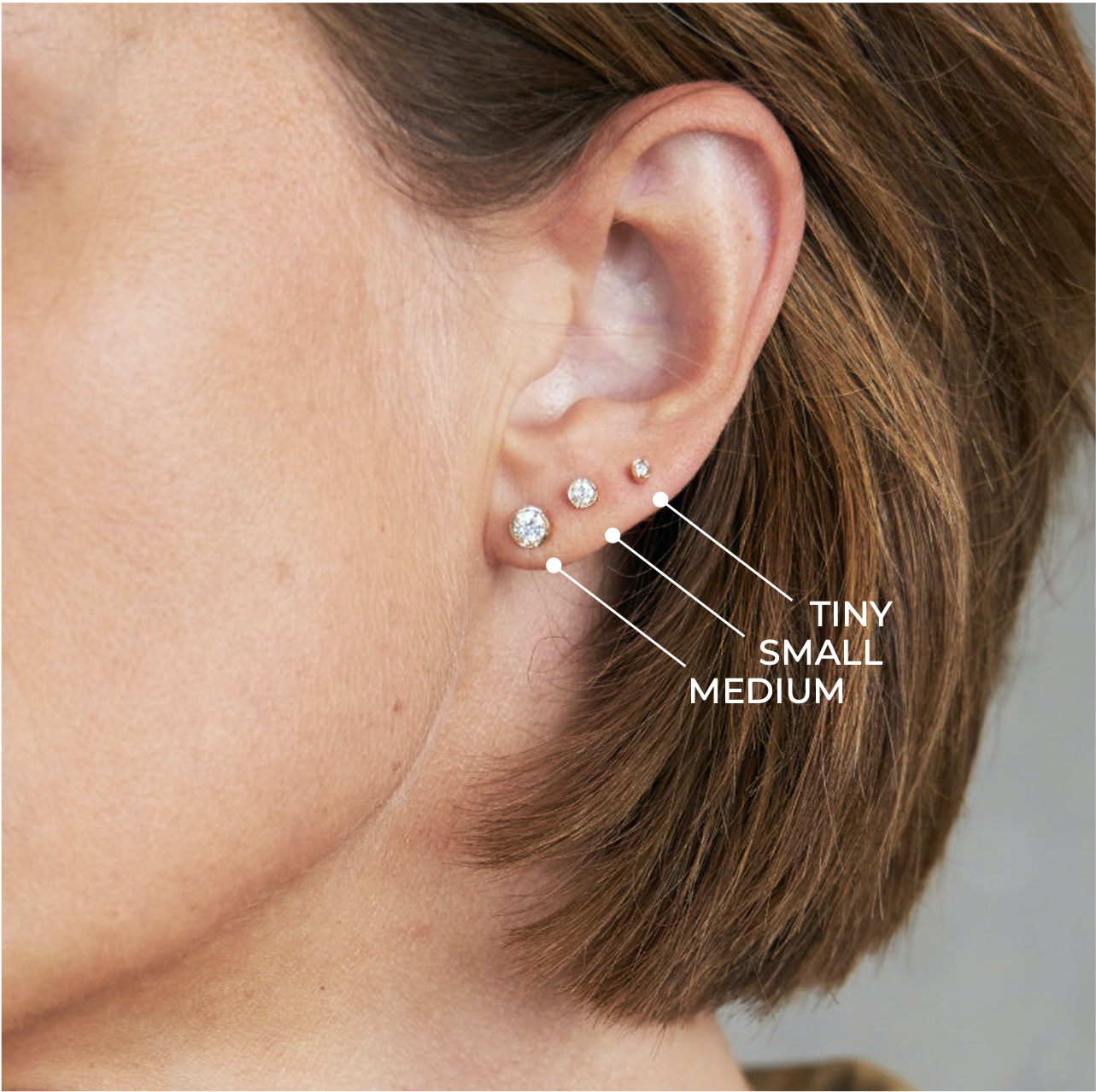 Small Bezel Diamond Stud 14K Gold (0.06 ct.) | Single