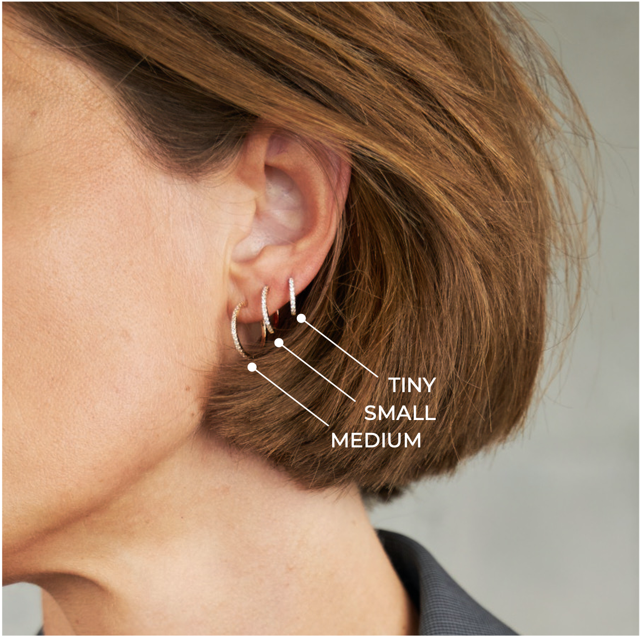 Tiny Diamond Huggies 14K Gold (0.05 ct.) | Single