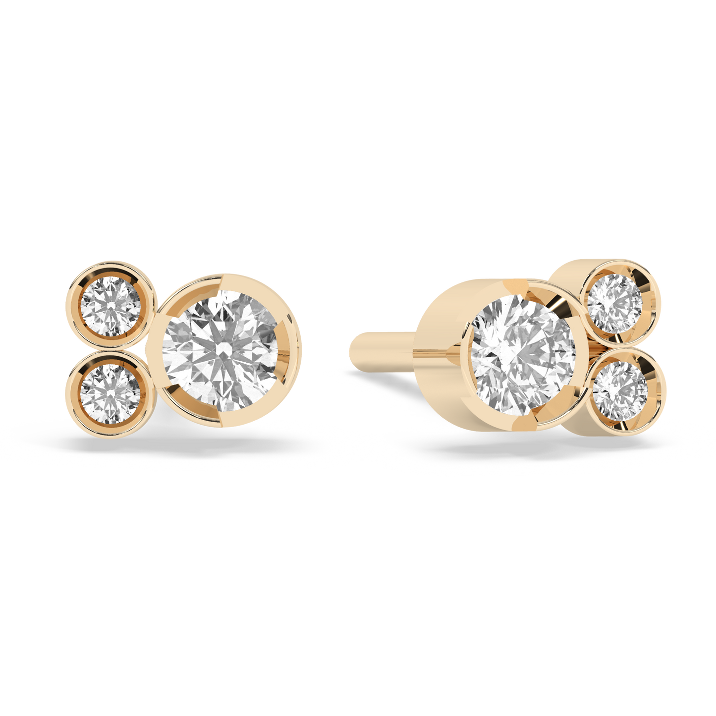 Bezel Diamond Stud 14K Gold (0.08 ct.) | Single