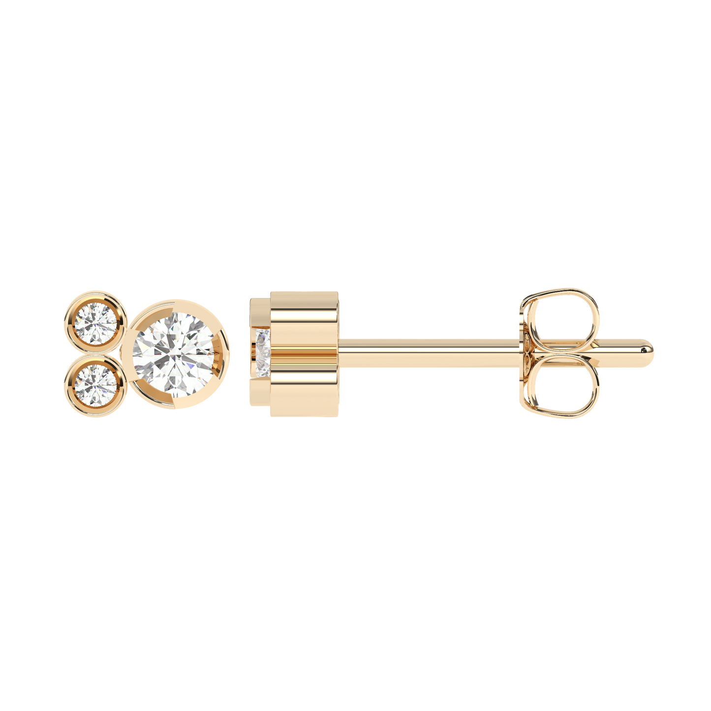 Bezel Diamond Stud 14K Gold (0.08 ct.) | Single