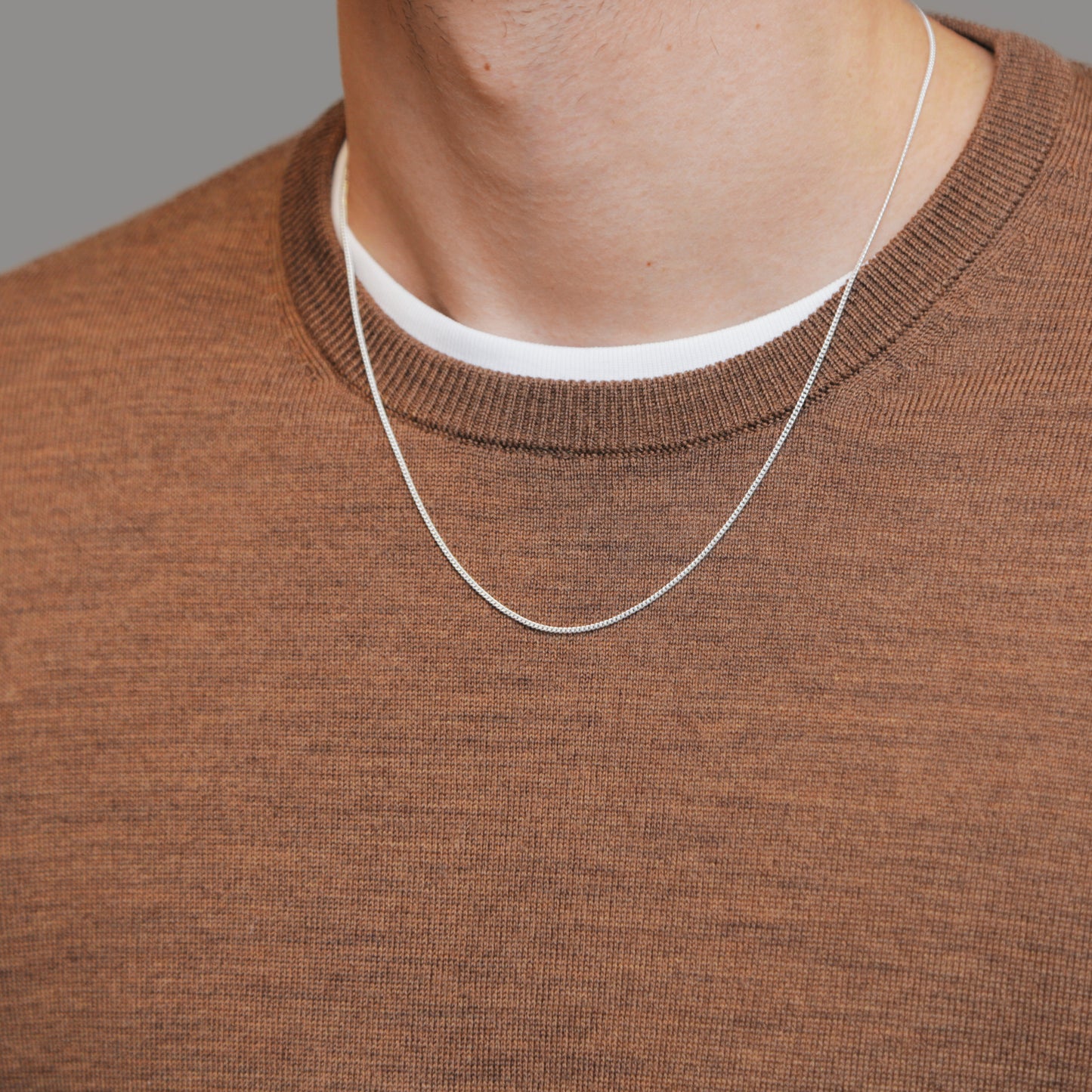 Slim Panzer Necklace Semi-long 50 cm Silver