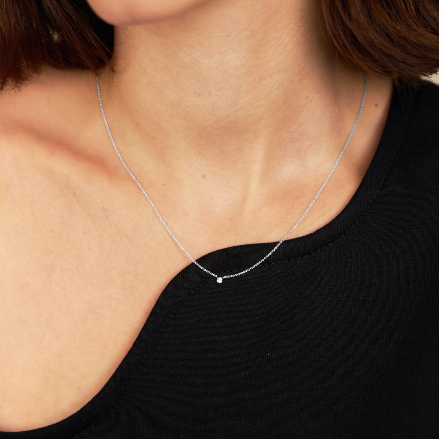 Tiny Prong Diamond Necklace 14K Gold (0.03 ct.)