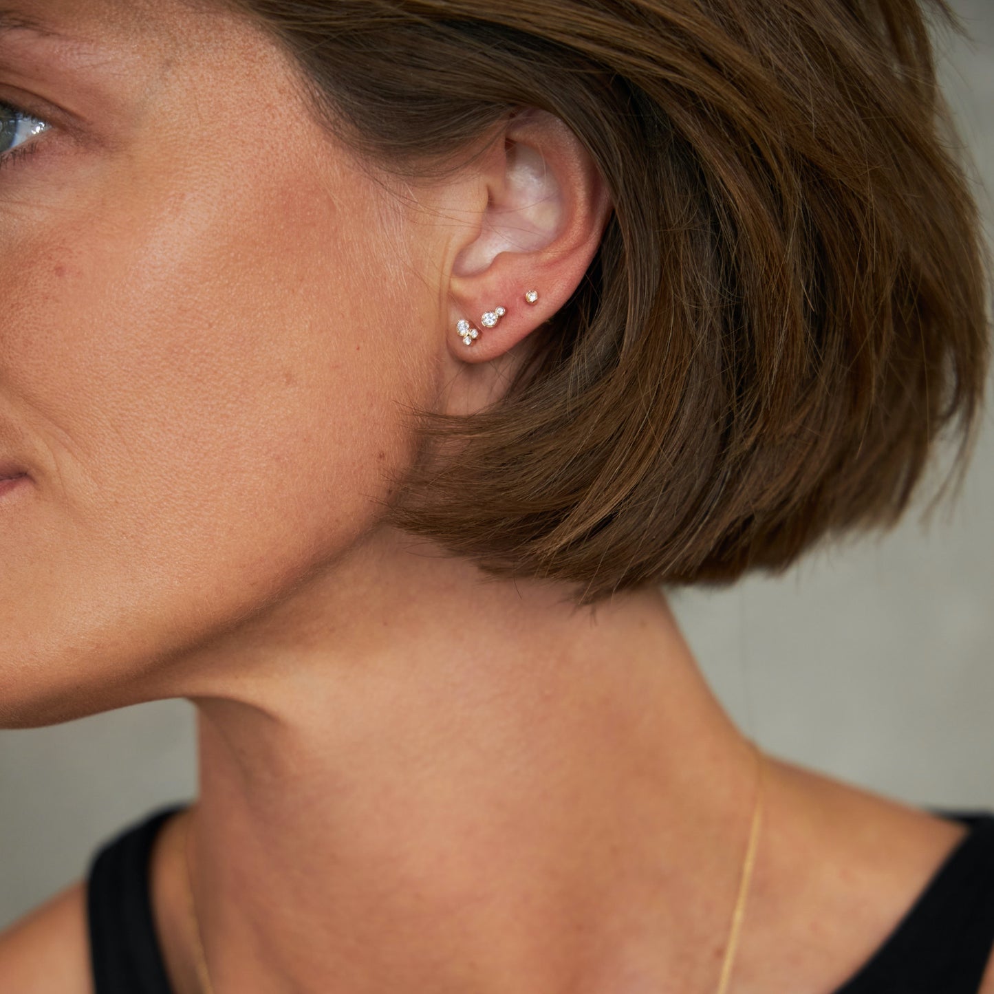 Bezel Diamond Stud 14K Gold (0.08 ct.) | Single