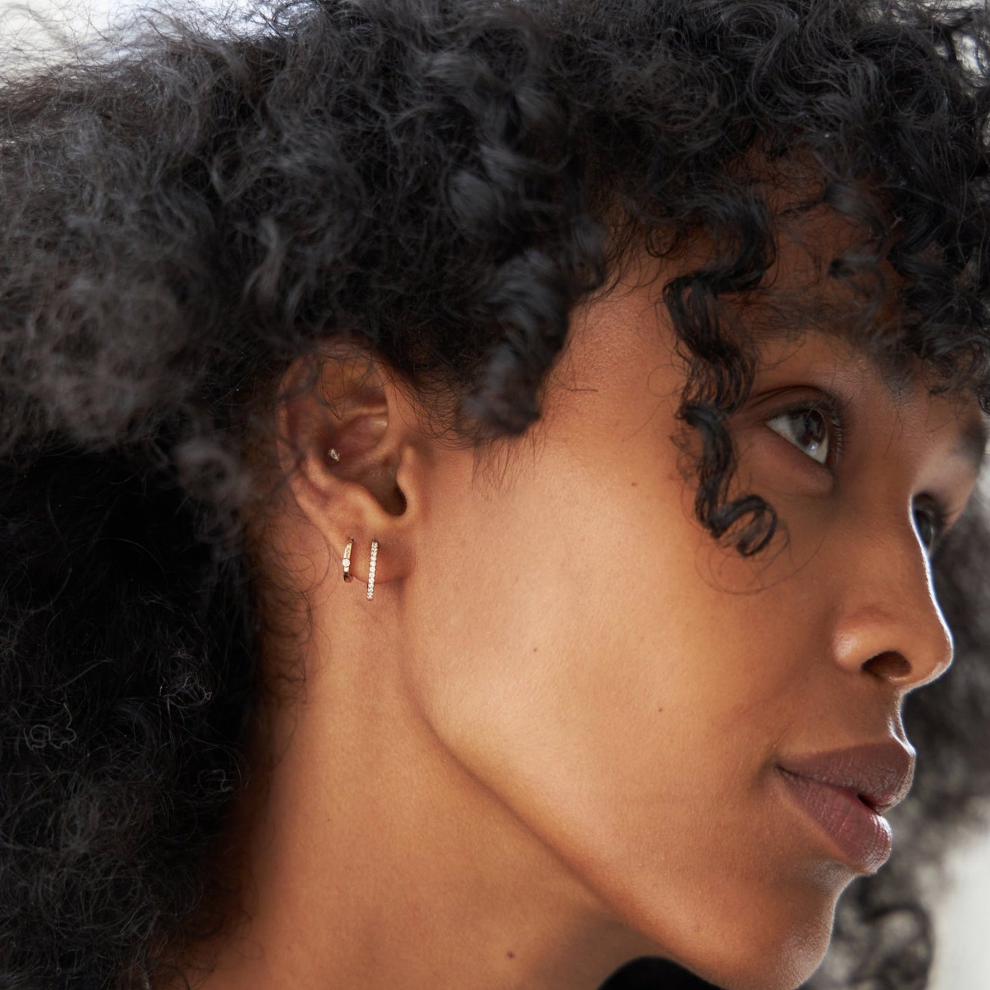 Tiny Diamond Huggies 14K Gold (0.01 ct.) | Single