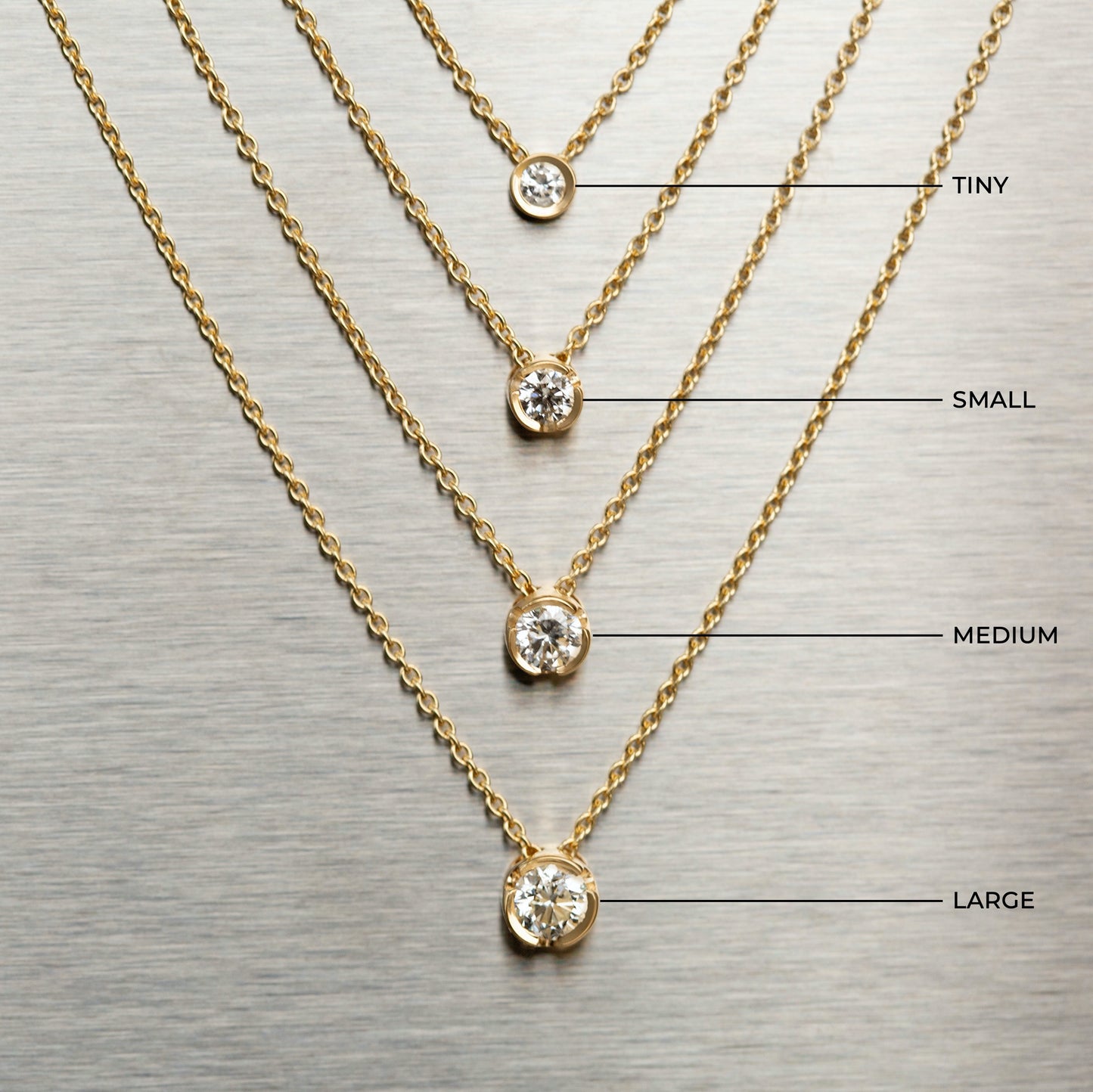 Tiny Bezel Diamond Necklace 14K Gold (0.03 ct.)