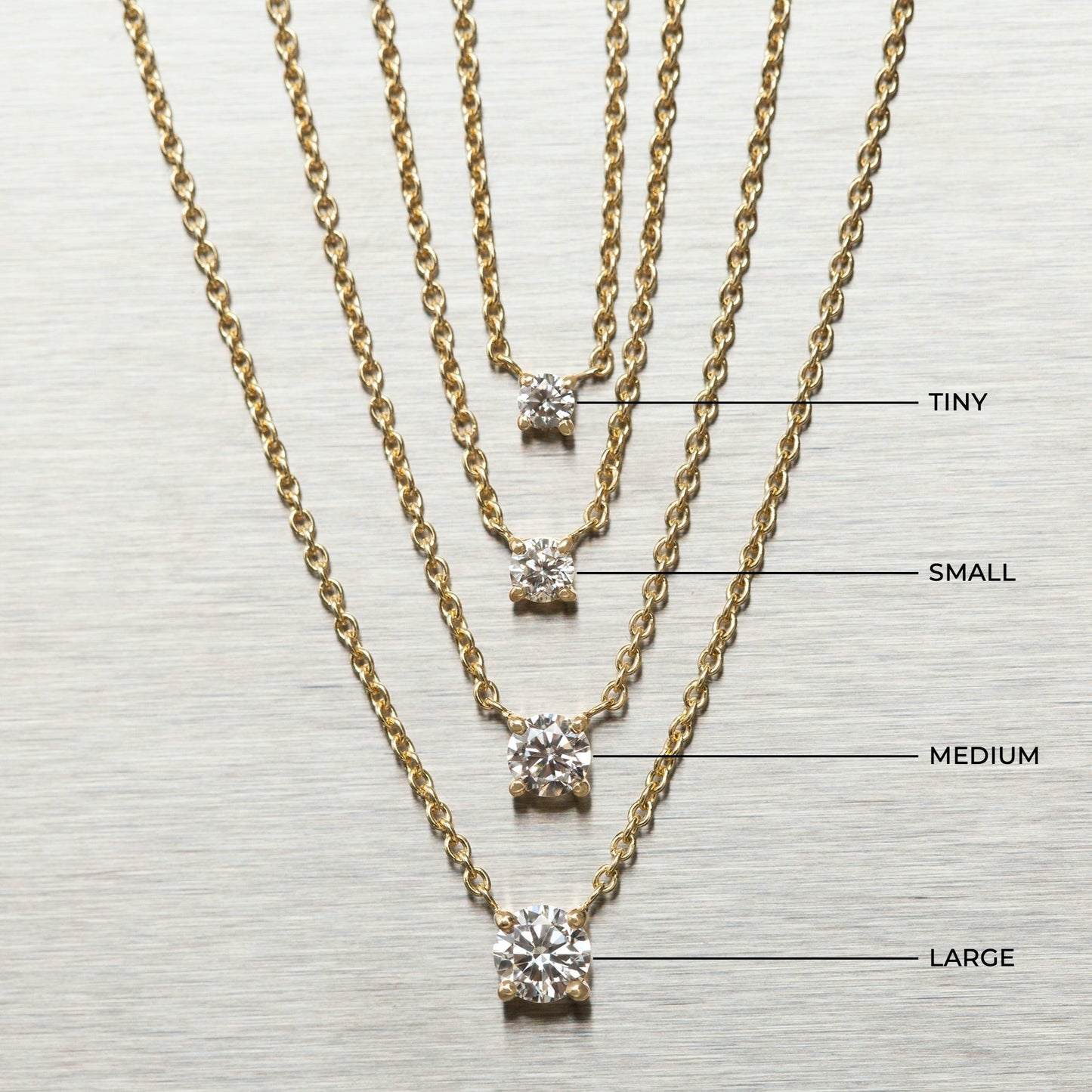Prong Diamond Necklace - 14K White Gold (0.03 ct.)