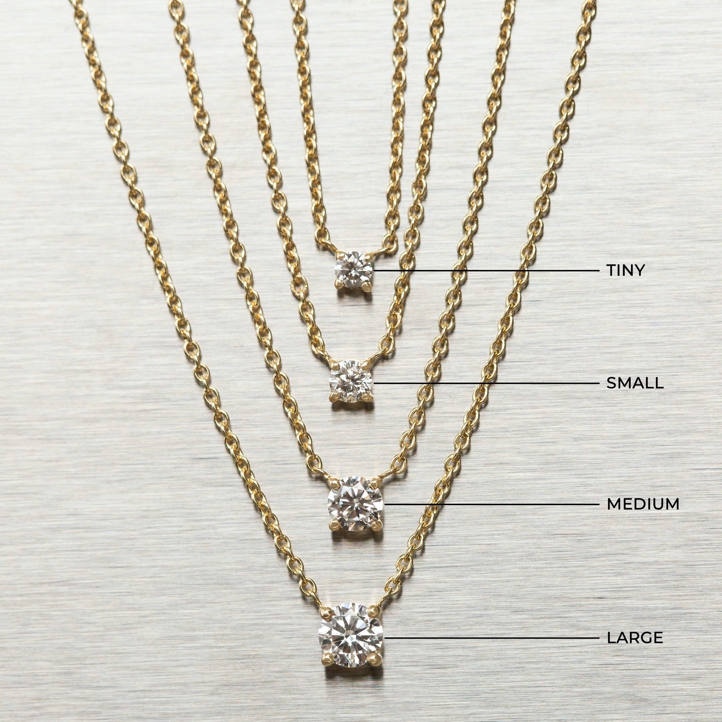 Medium Prong Diamond Necklace 14K Gold (0.10 ct.)