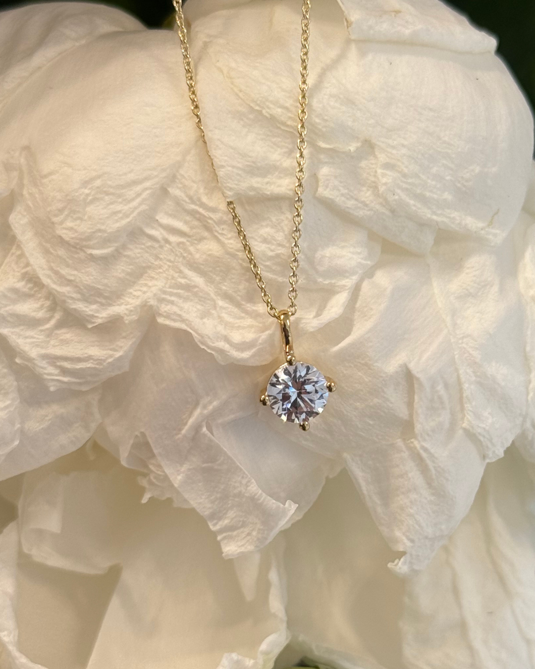 Solitaire Lab-grown Diamond Pendant - 14K Yellow Gold (1 ct.)