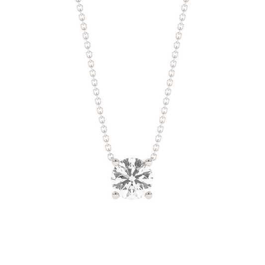 Prong Lab-grown Diamond Necklace - 14K White Gold (1.0 ct.)